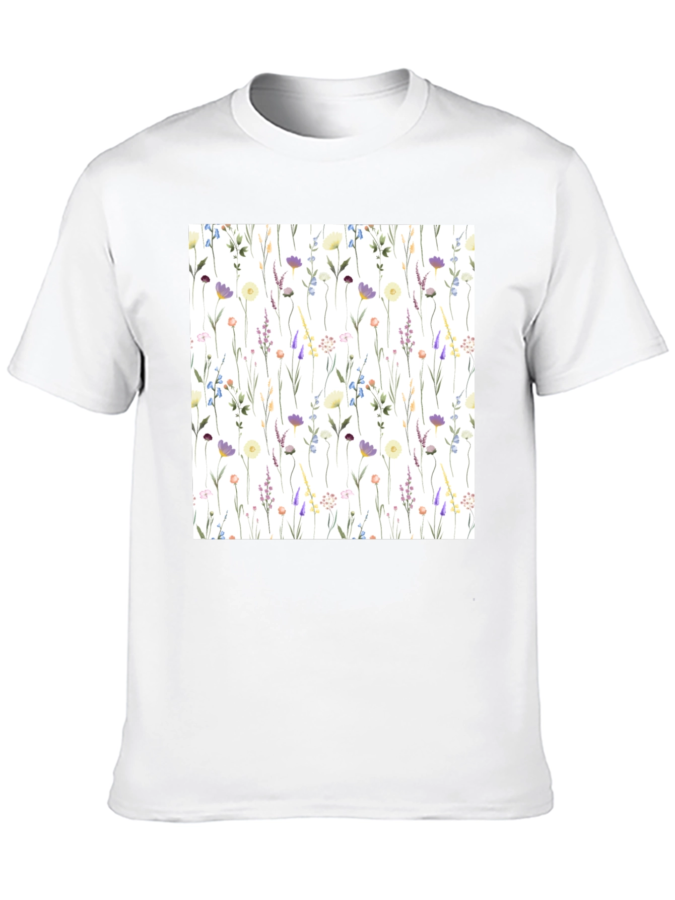 Floral Pattern T-Shirt - Elegant Wildflower Design