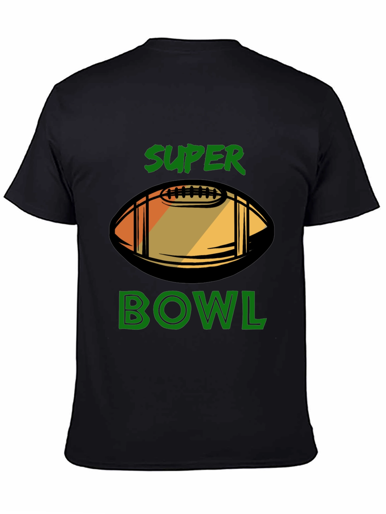 Super Bowl Football Graphic Black T-Shirt