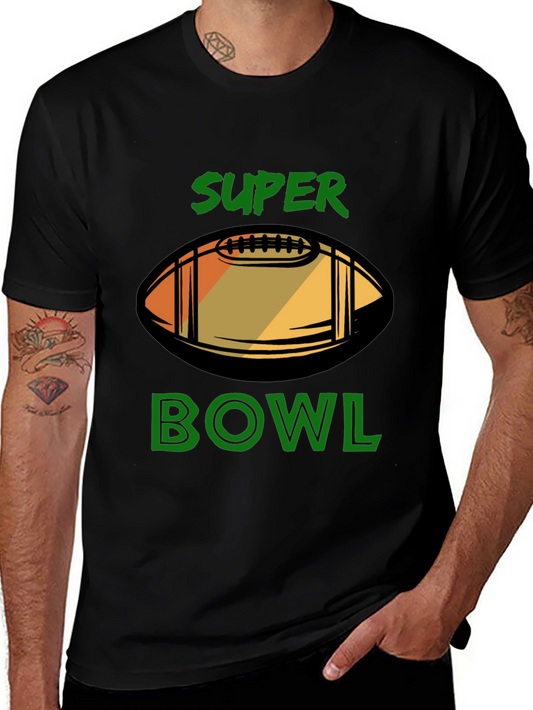 Super Bowl Football Graphic Black T-Shirt