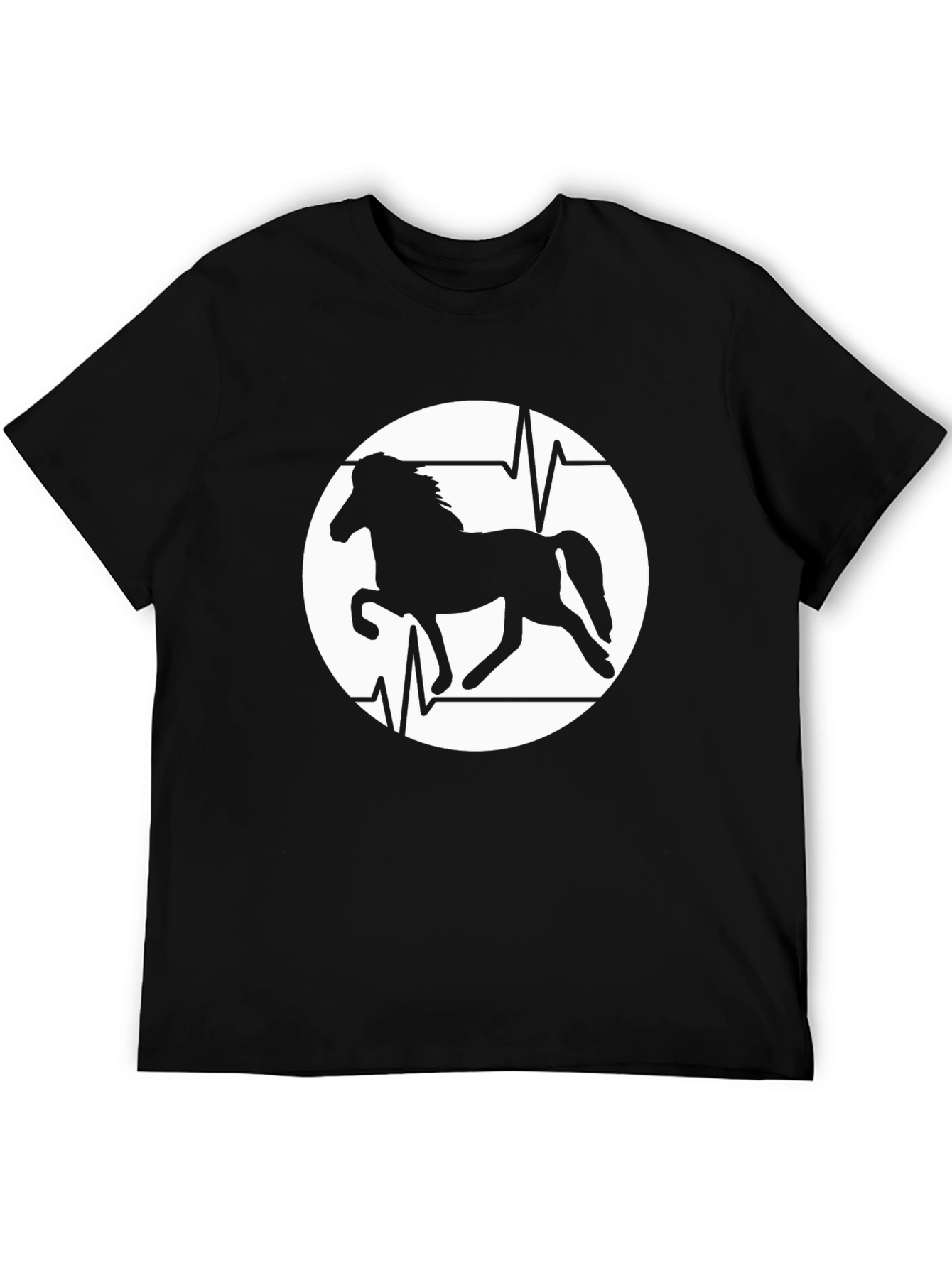 Horse Heartbeat Graphic Tee - Mens Black T-Shirt