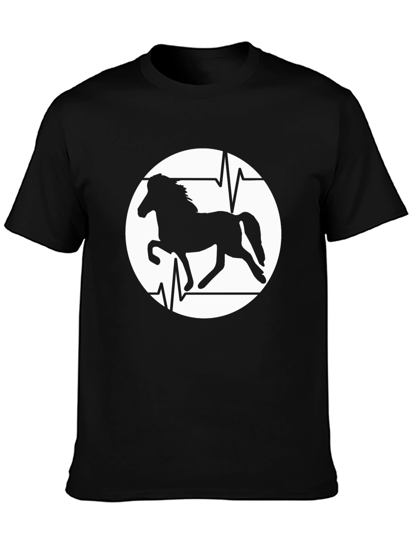 Horse Heartbeat Graphic Tee - Mens Black T-Shirt