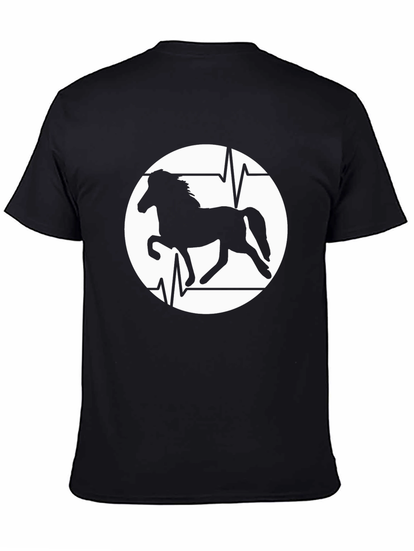 Horse Heartbeat Graphic Tee - Mens Black T-Shirt