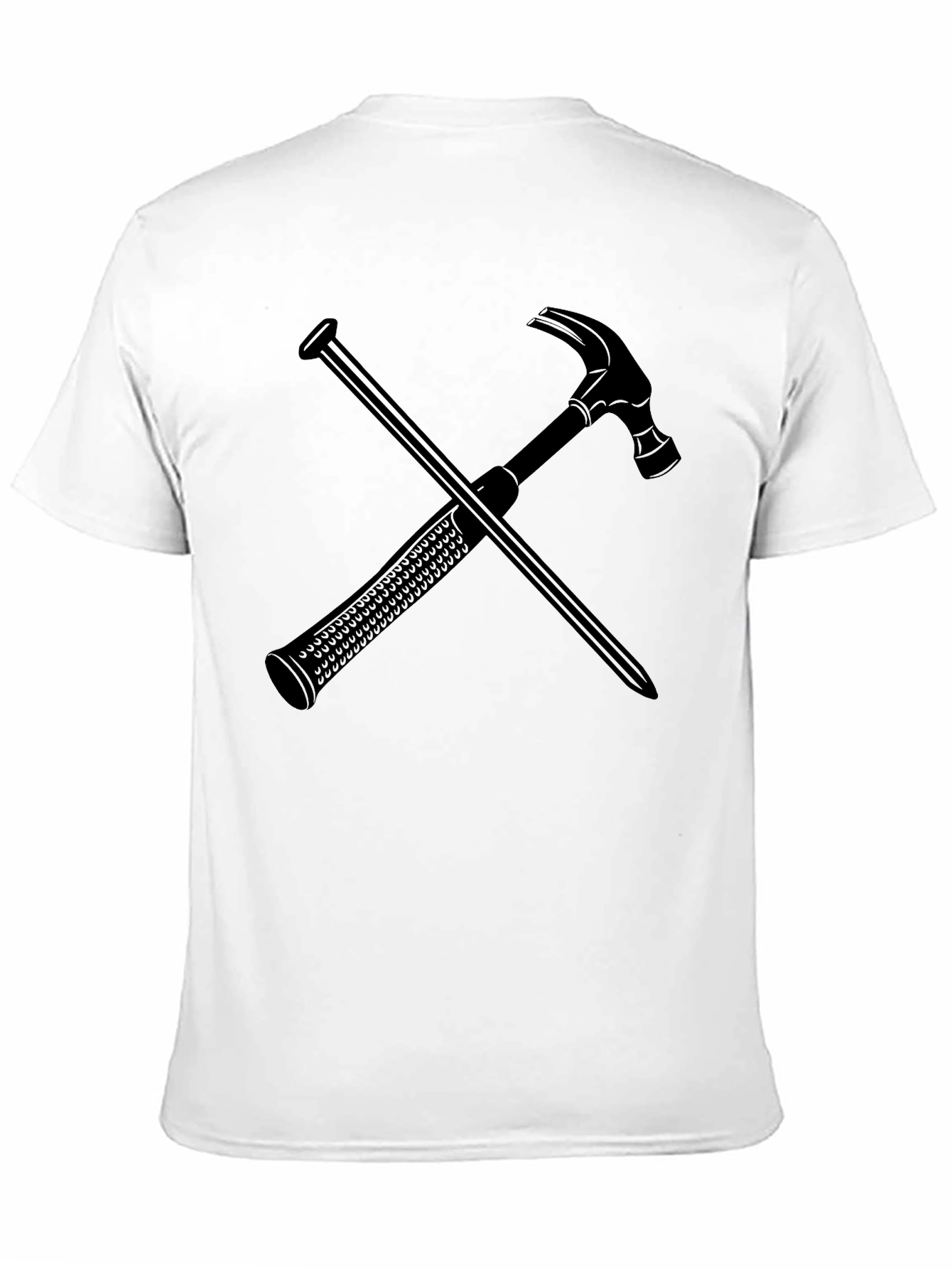 Hammer and Nail Graphic Tee - Black Crew Neck