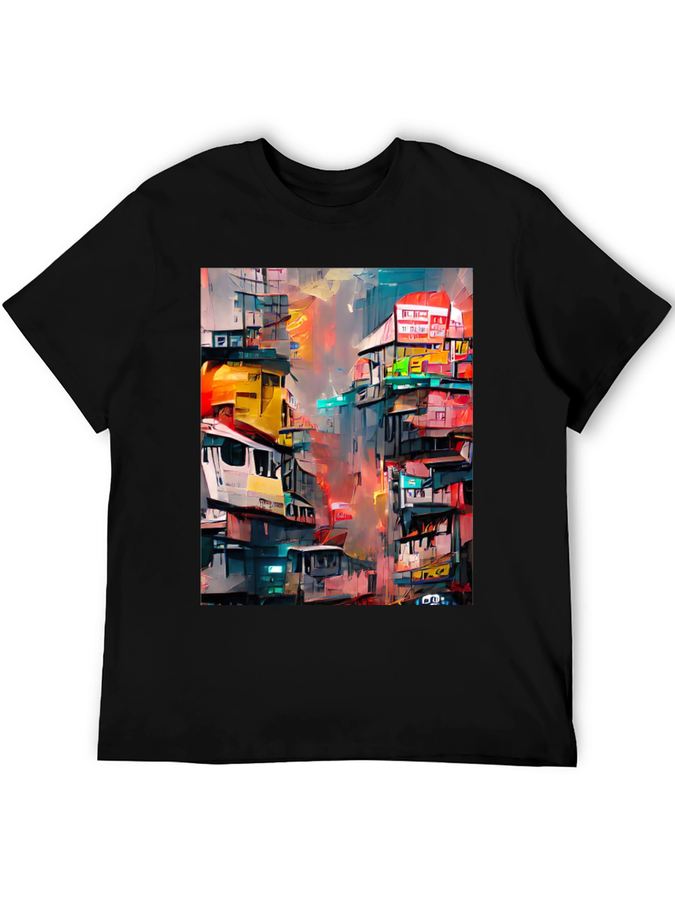 Urban Art T-Shirt - Vibrant Cityscape Design