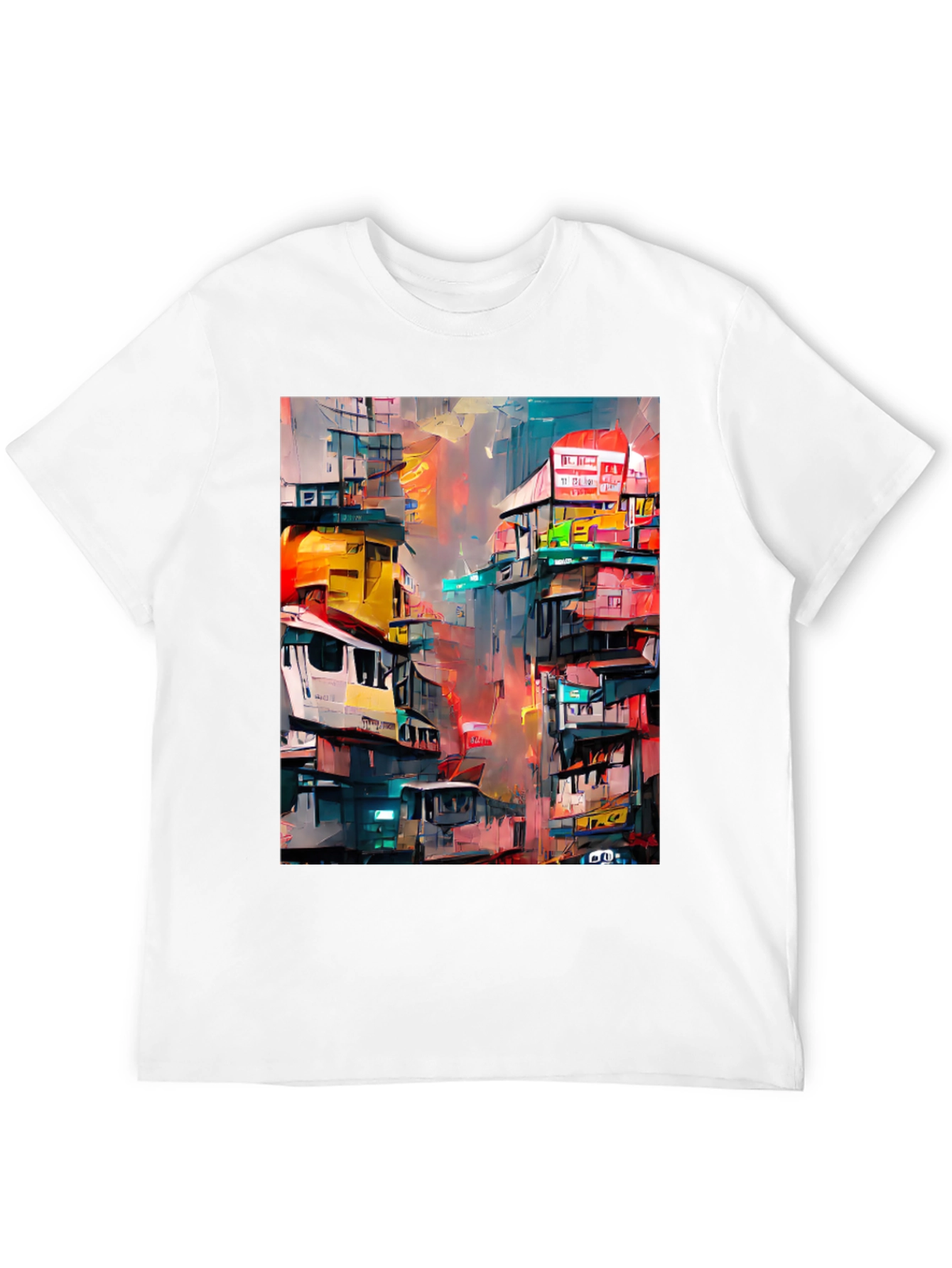 Urban Art T-Shirt - Vibrant Cityscape Design