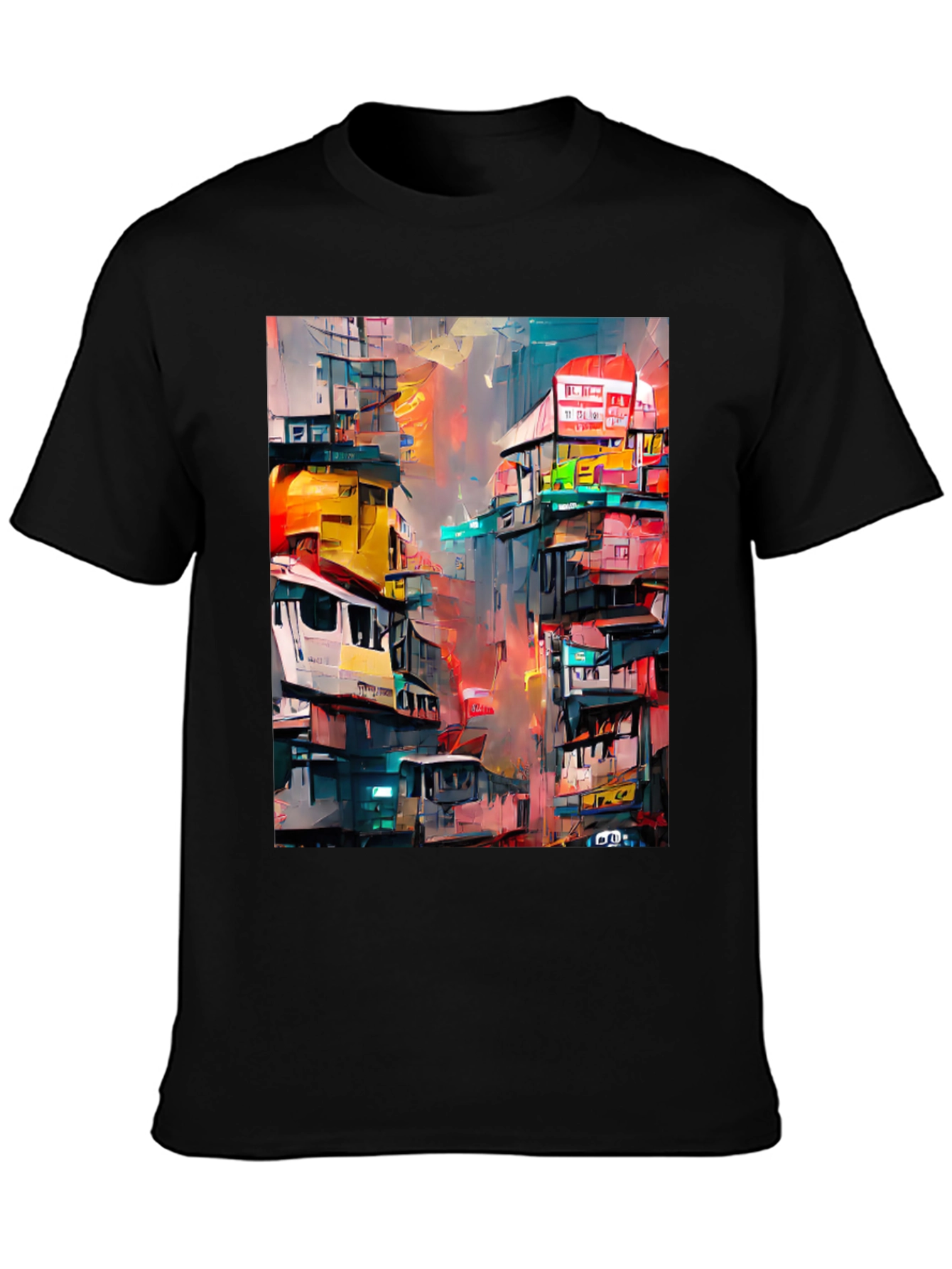 Urban Art T-Shirt - Vibrant Cityscape Design