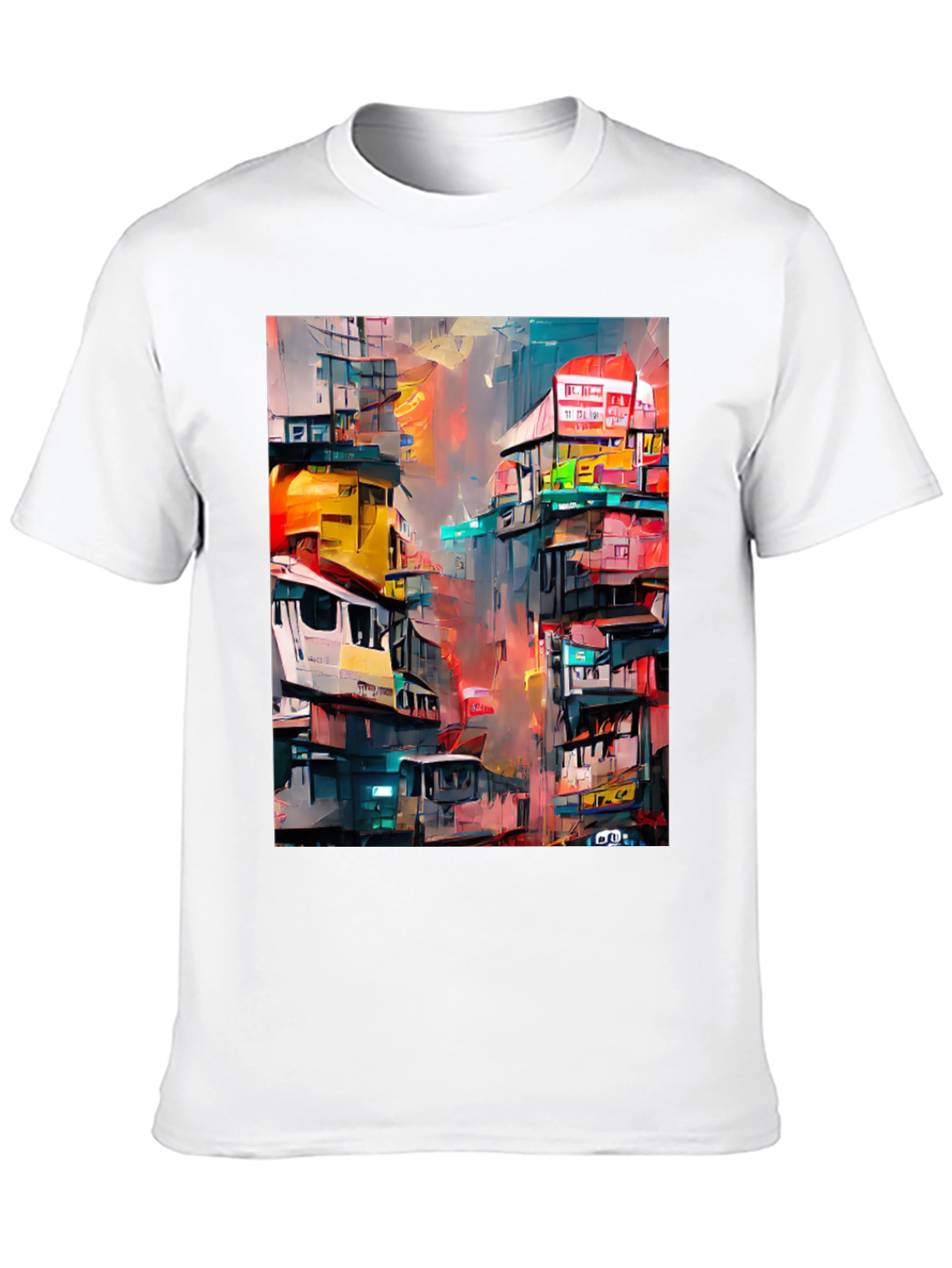 Urban Art T-Shirt - Vibrant Cityscape Design