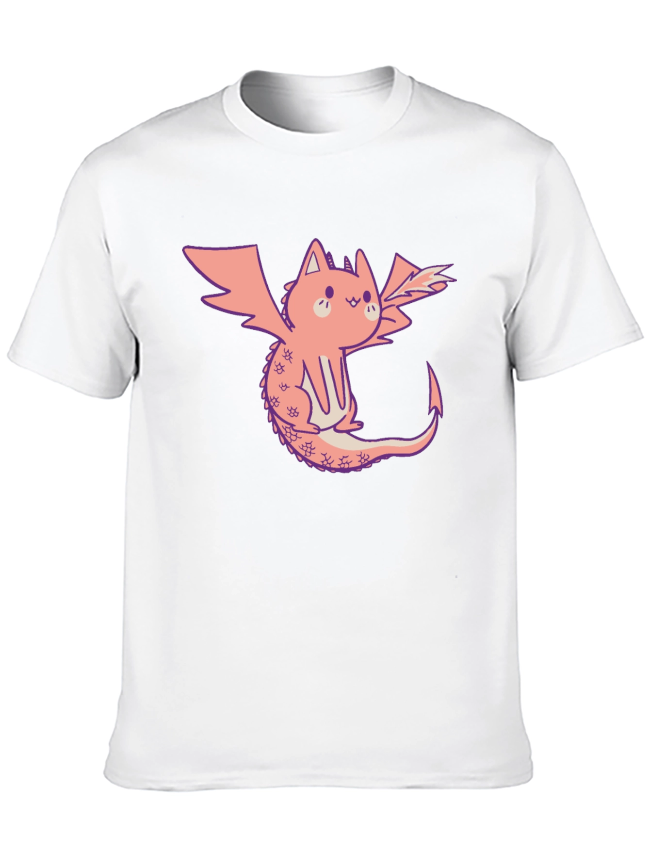 Dragon Cat Graphic Tee - Black Cotton T-Shirt