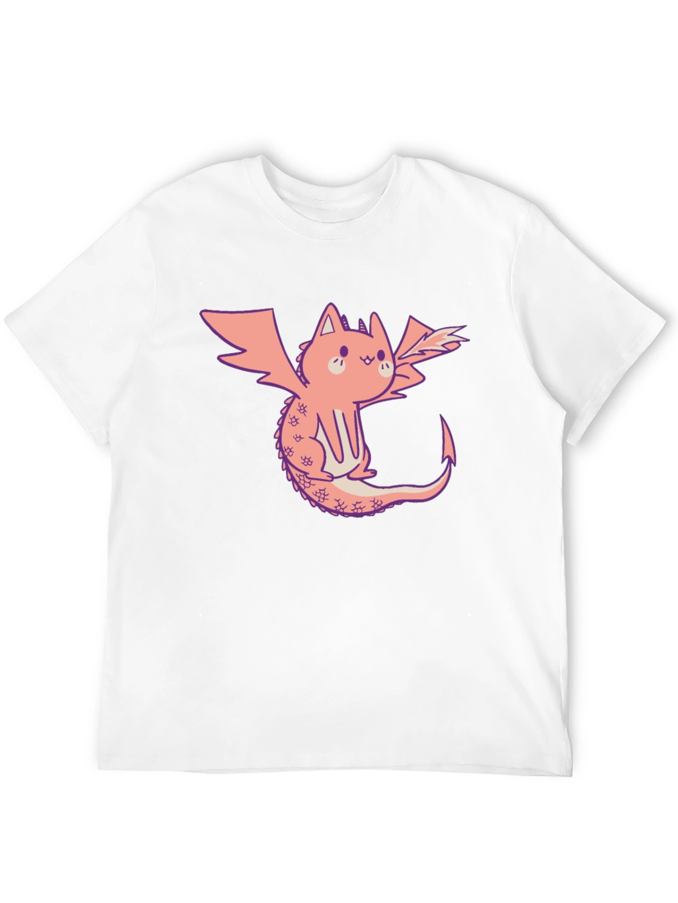 Dragon Cat Graphic Tee - Black Cotton T-Shirt