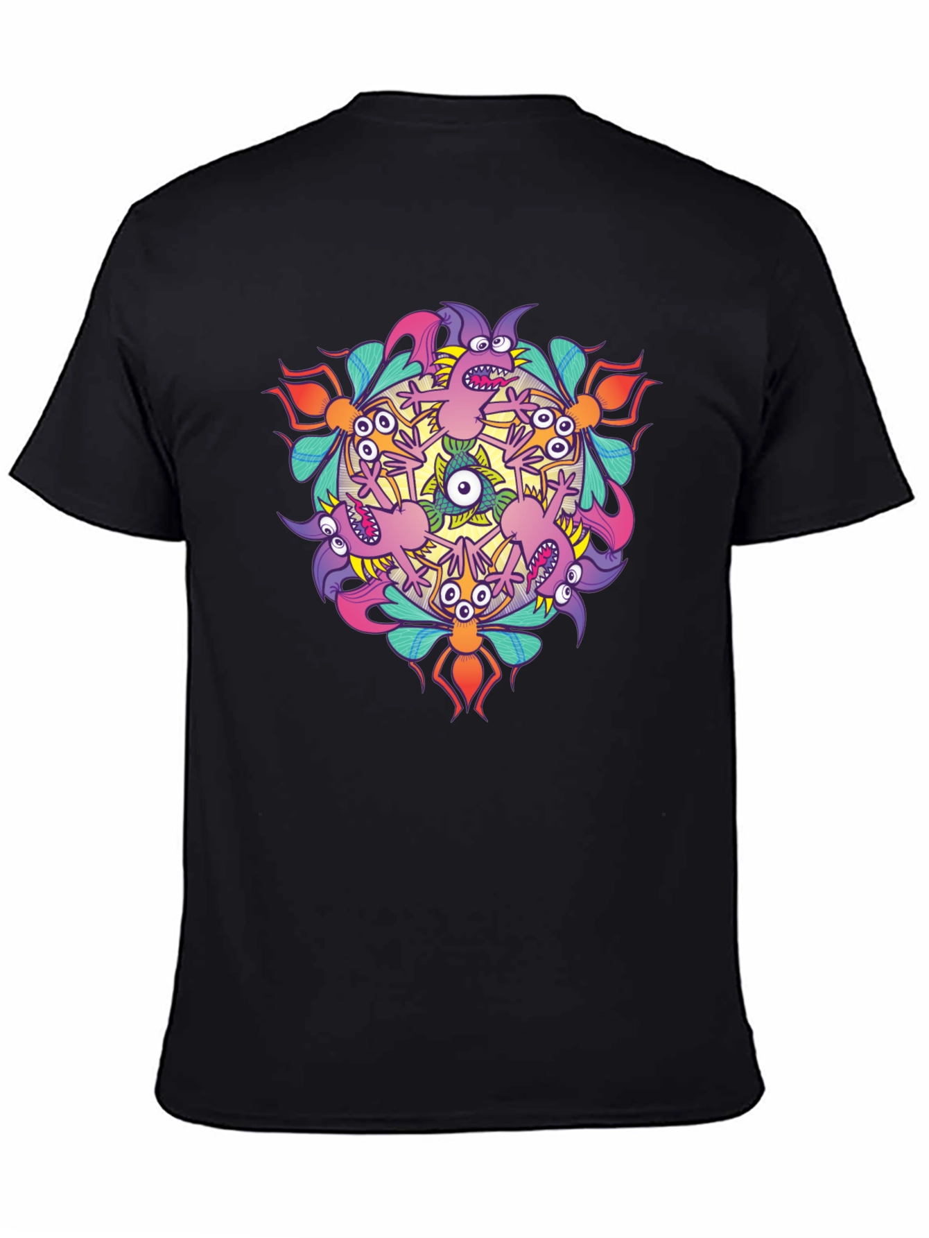 Monster Mandala Graphic Tee - Black