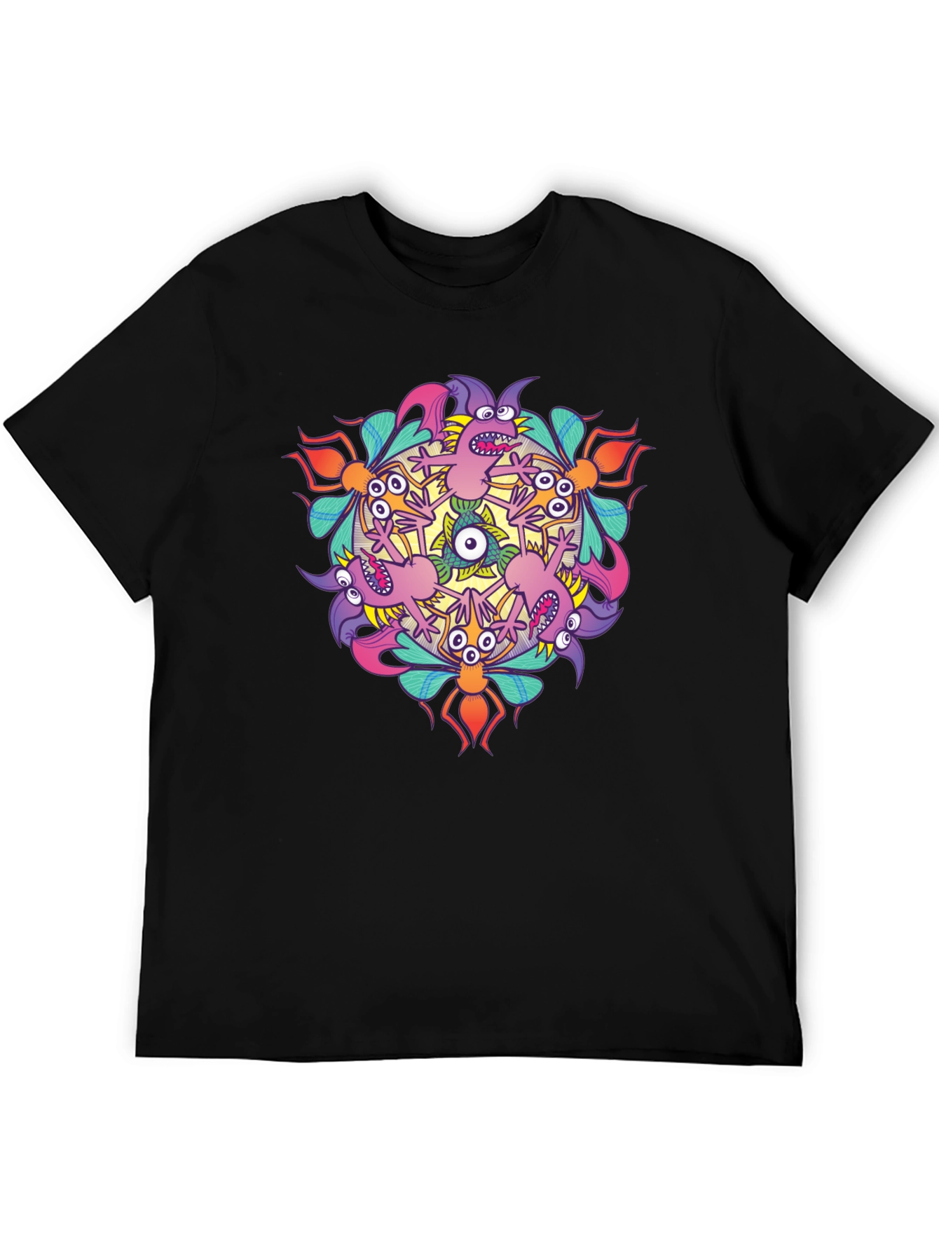 Monster Mandala Graphic Tee - Black