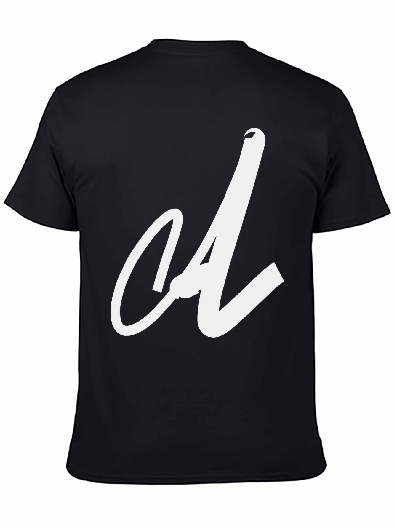 Black T-Shirt with White Letter Graphic