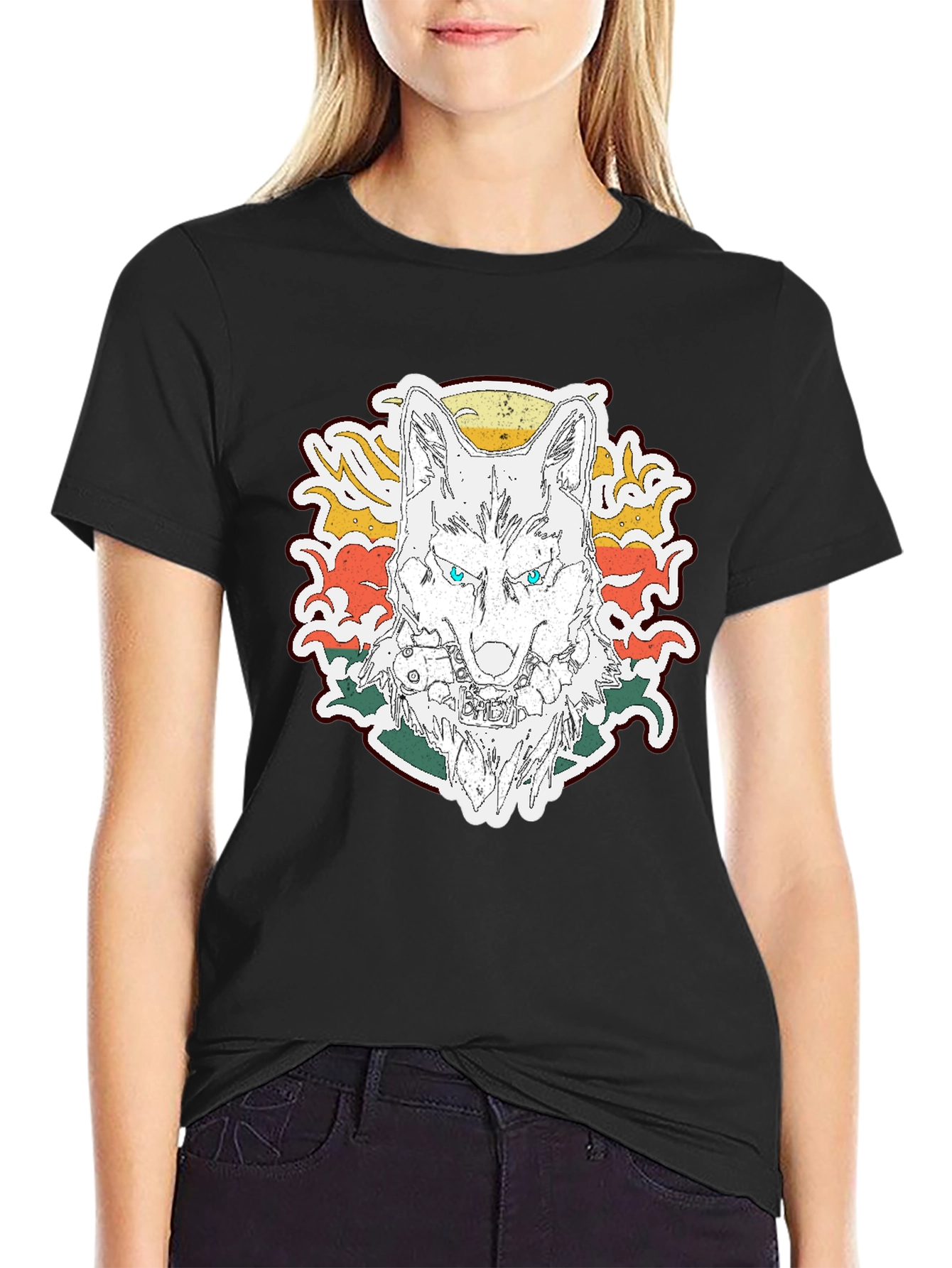 Wolf Graphic Print T-Shirt - Mens