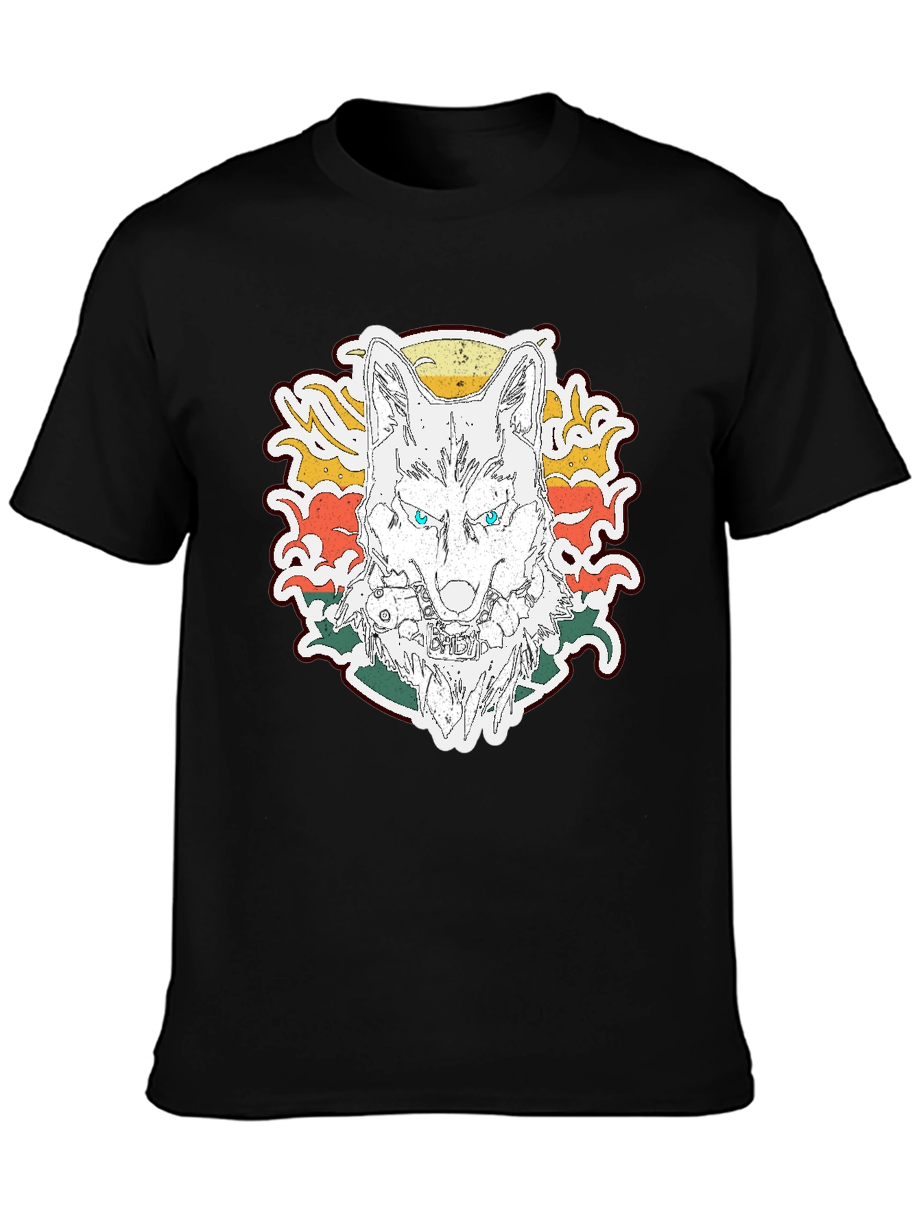 Wolf Graphic Print T-Shirt - Mens
