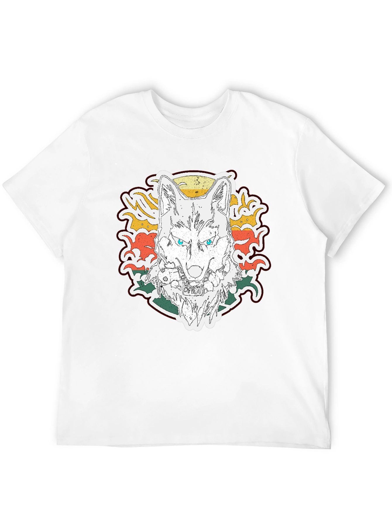 Wolf Graphic Print T-Shirt - Mens