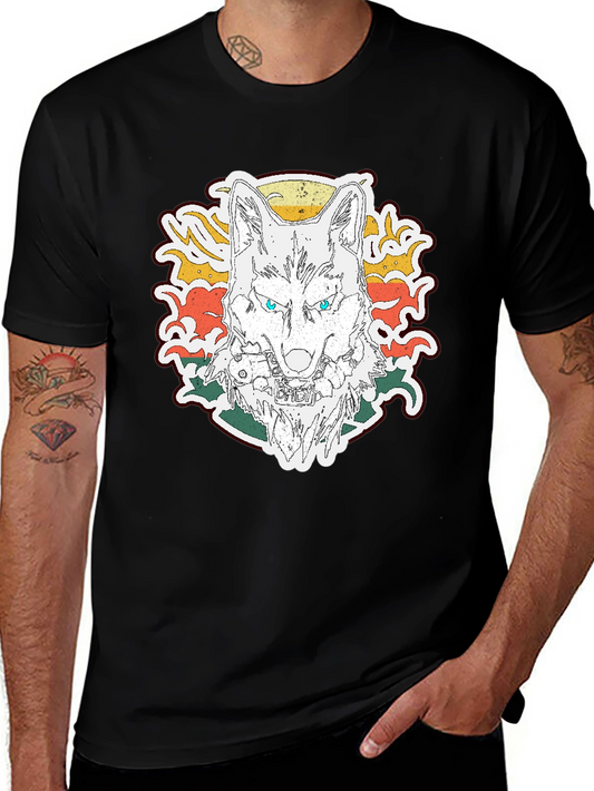Wolf Graphic Print T-Shirt - Mens