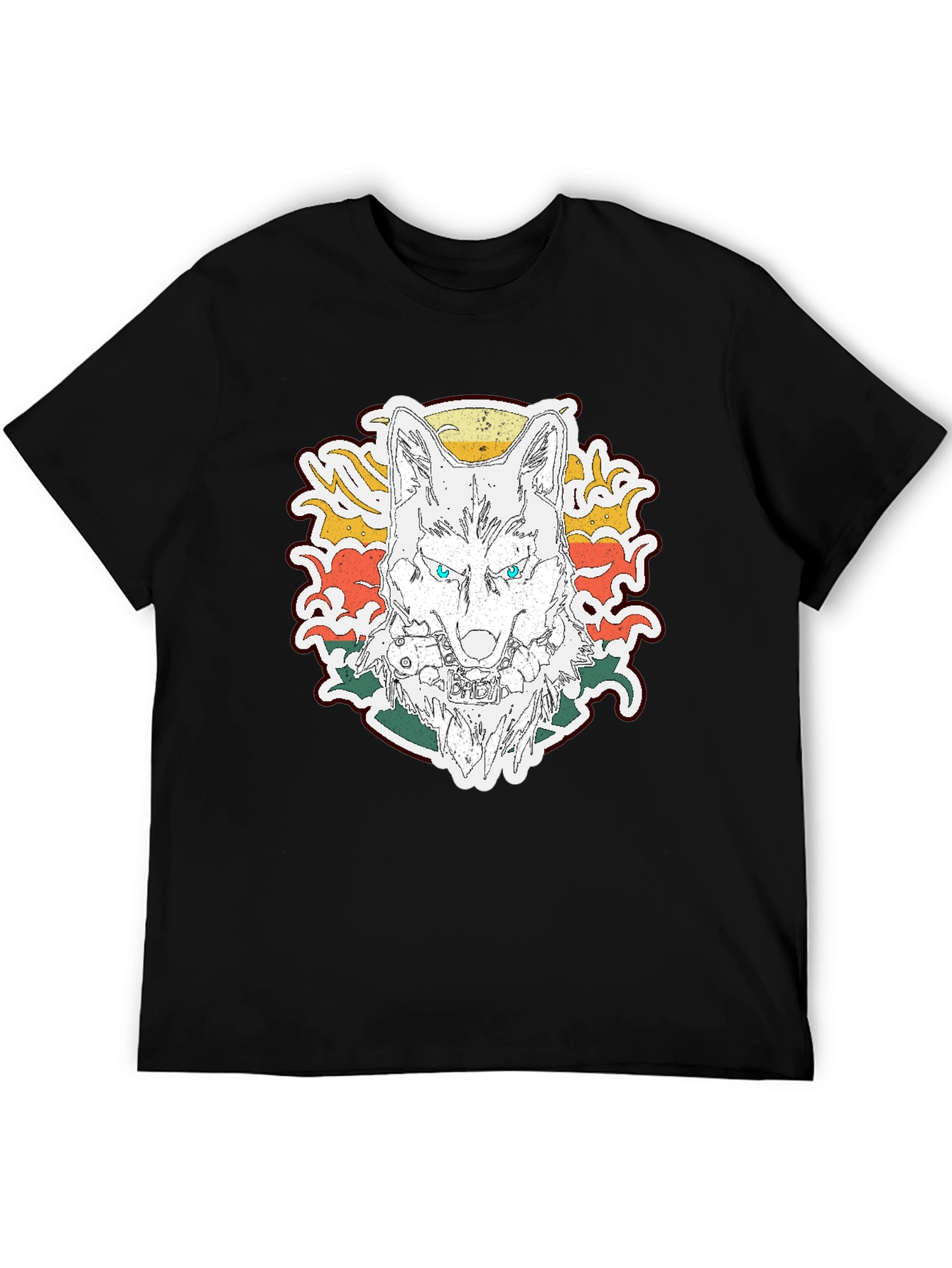 Wolf Graphic Print T-Shirt - Mens