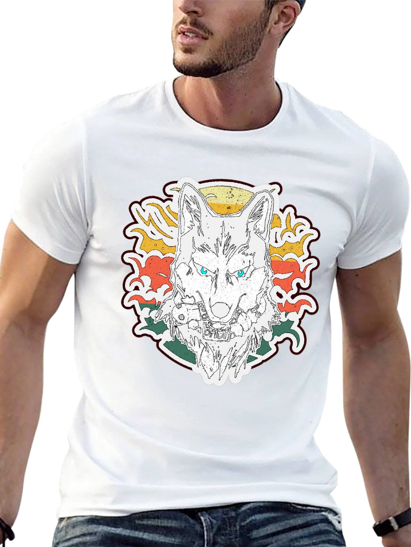 Wolf Graphic Print T-Shirt - Mens