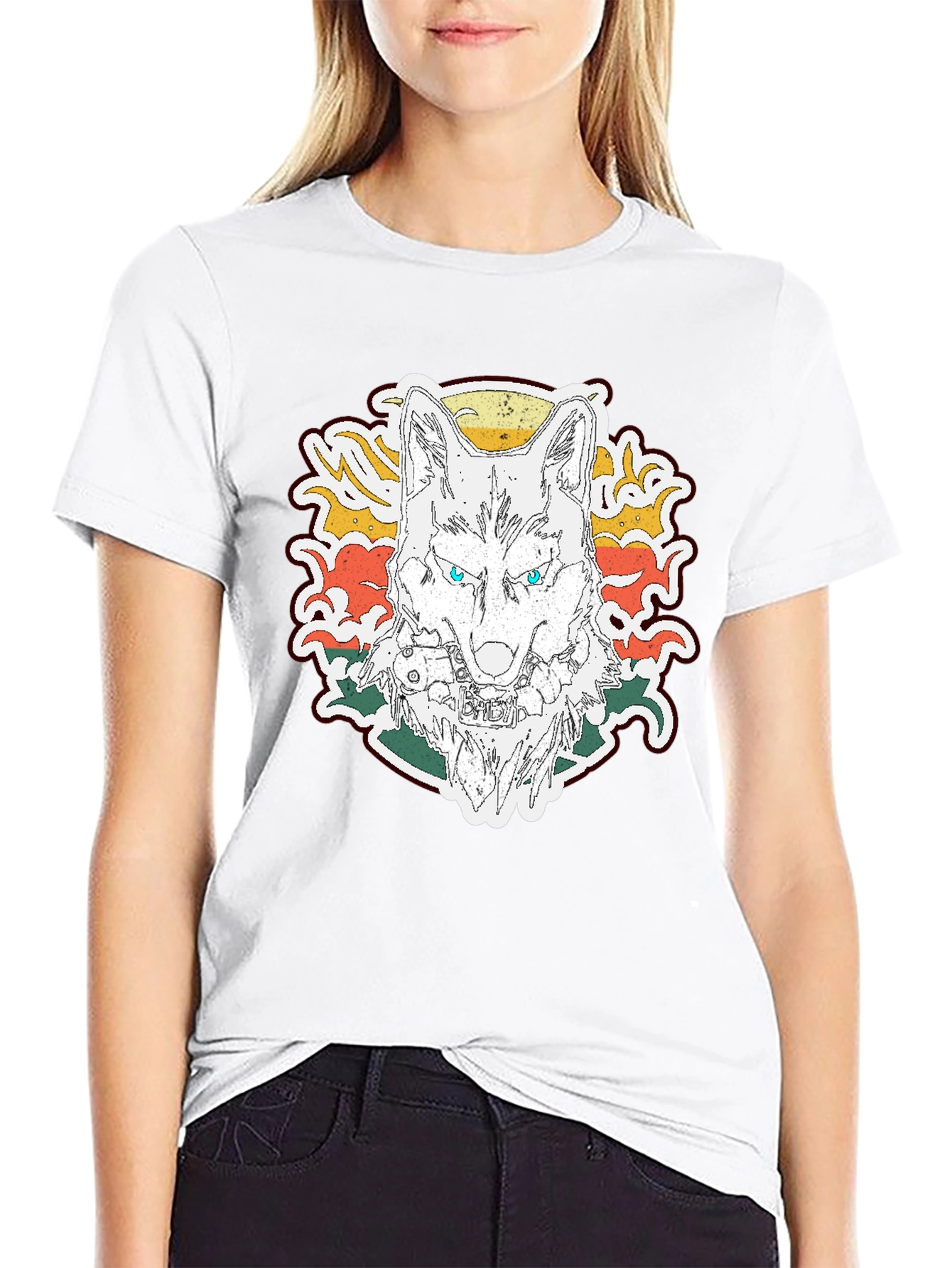 Wolf Graphic Print T-Shirt - Mens