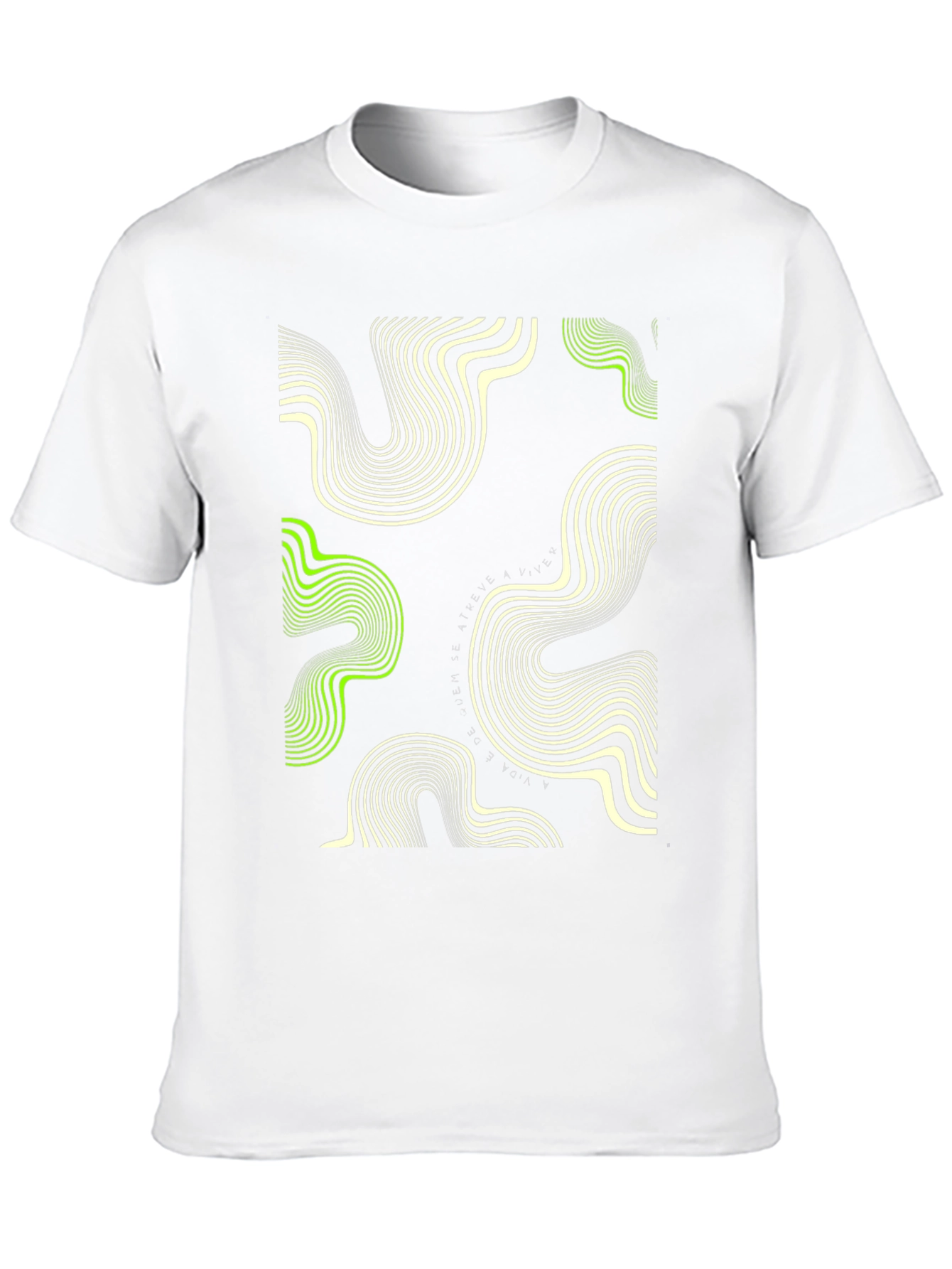 Abstract Wave Pattern Black T-Shirt