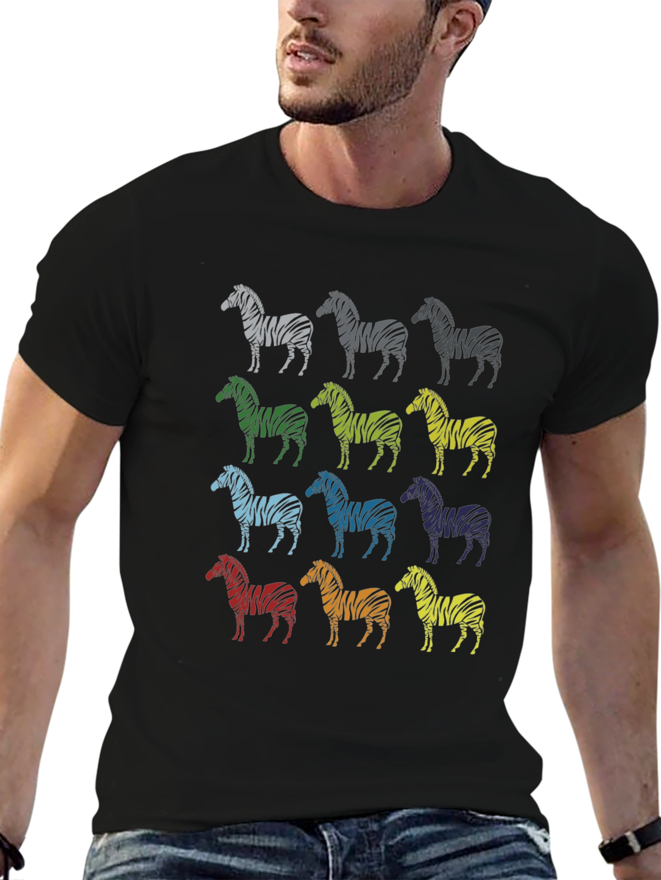 Zebra Print Crew Neck T-Shirt