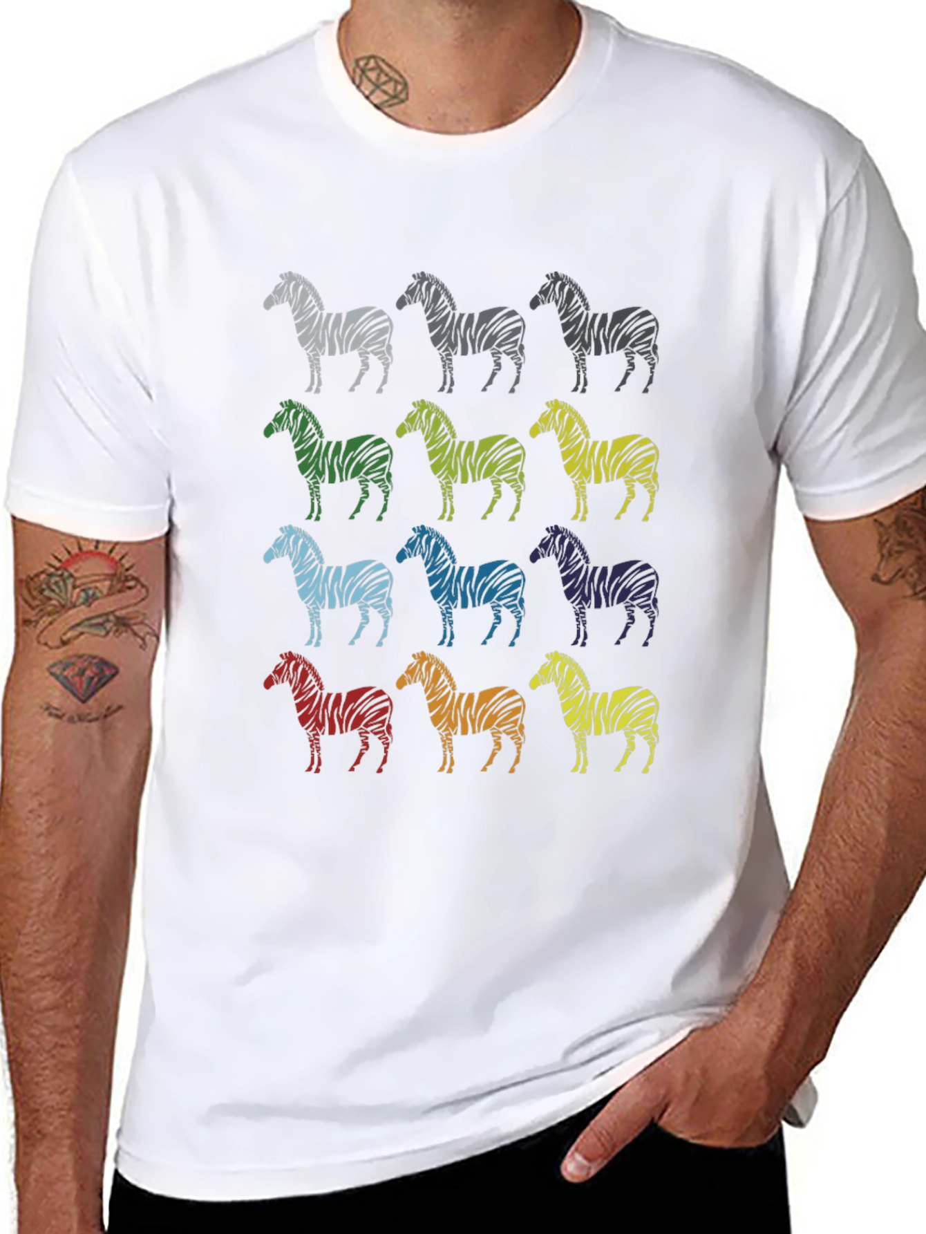Zebra Print Crew Neck T-Shirt