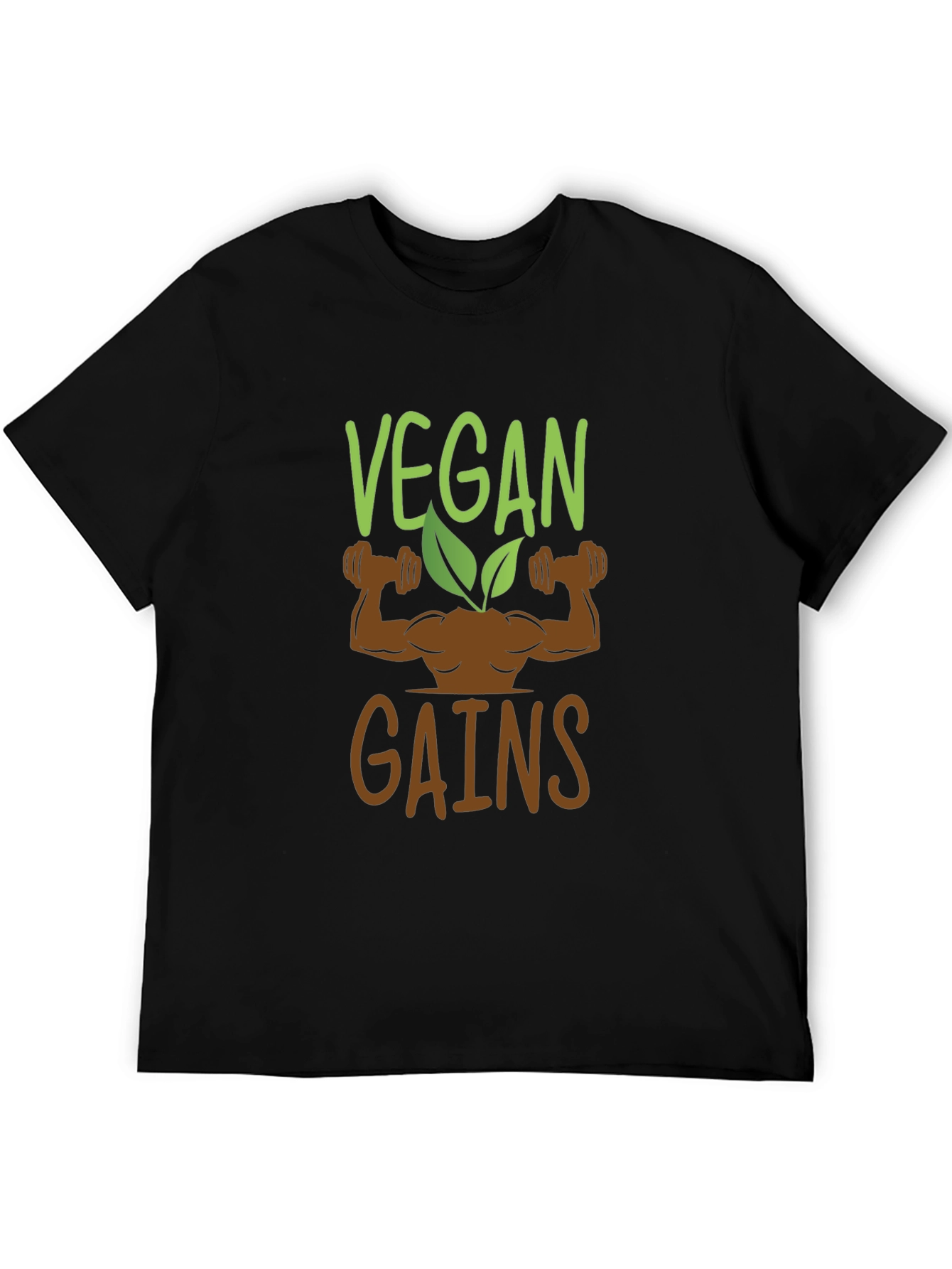 Vegan Gains Graphic T-Shirt - Black
