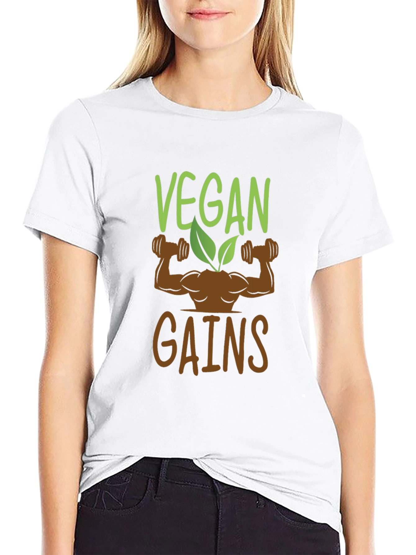 Vegan Gains Graphic T-Shirt - Black