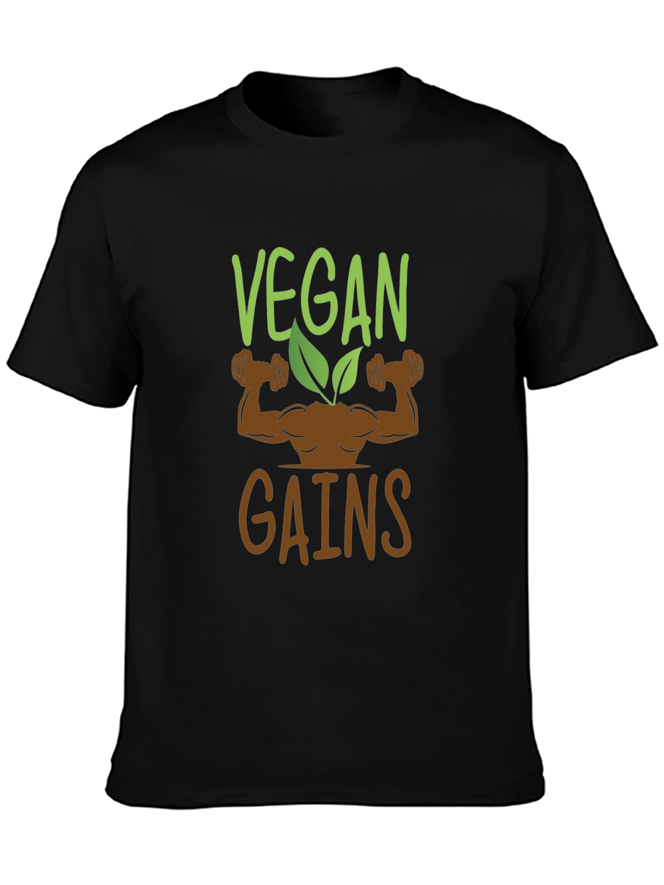 Vegan Gains Graphic T-Shirt - Black