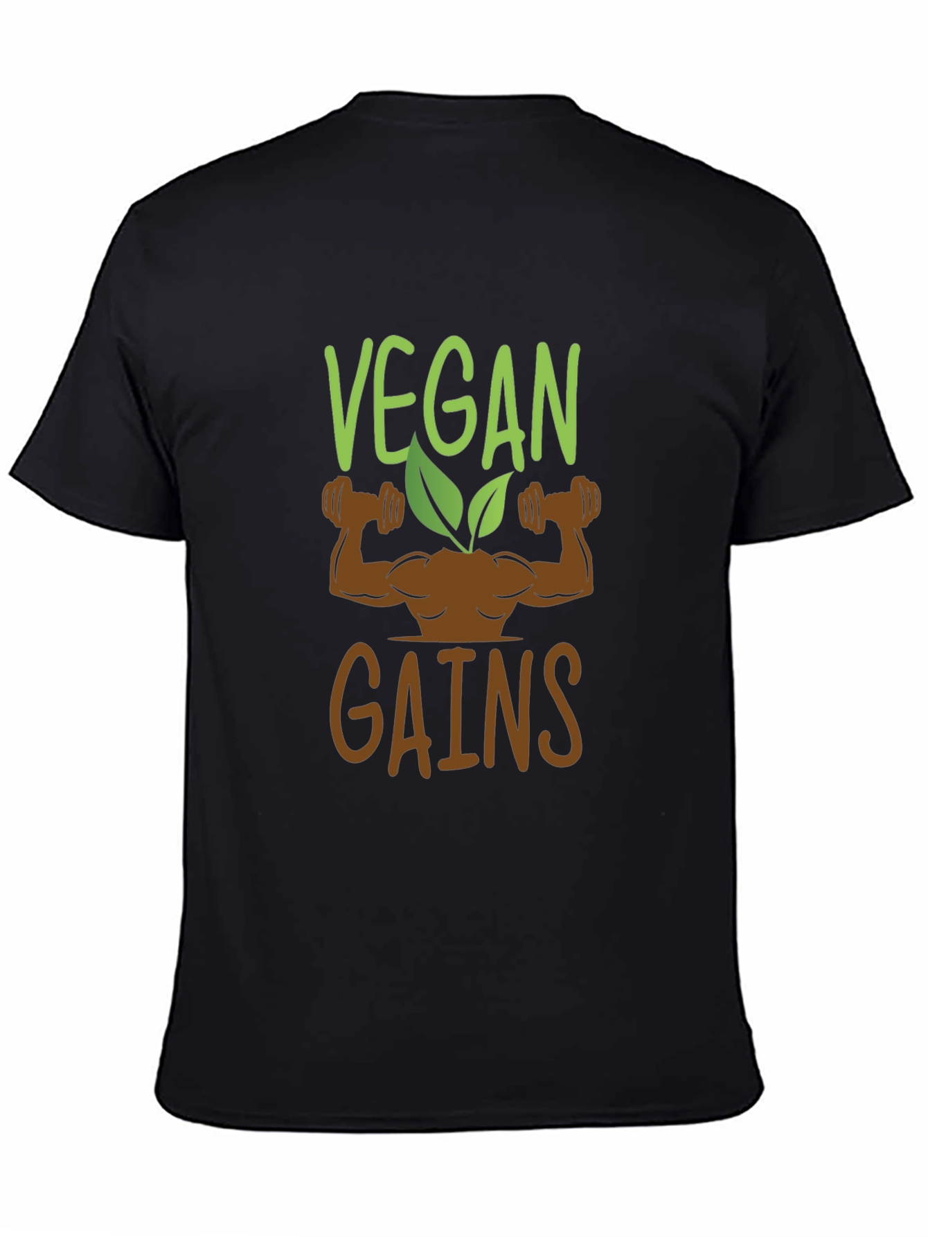 Vegan Gains Graphic T-Shirt - Black