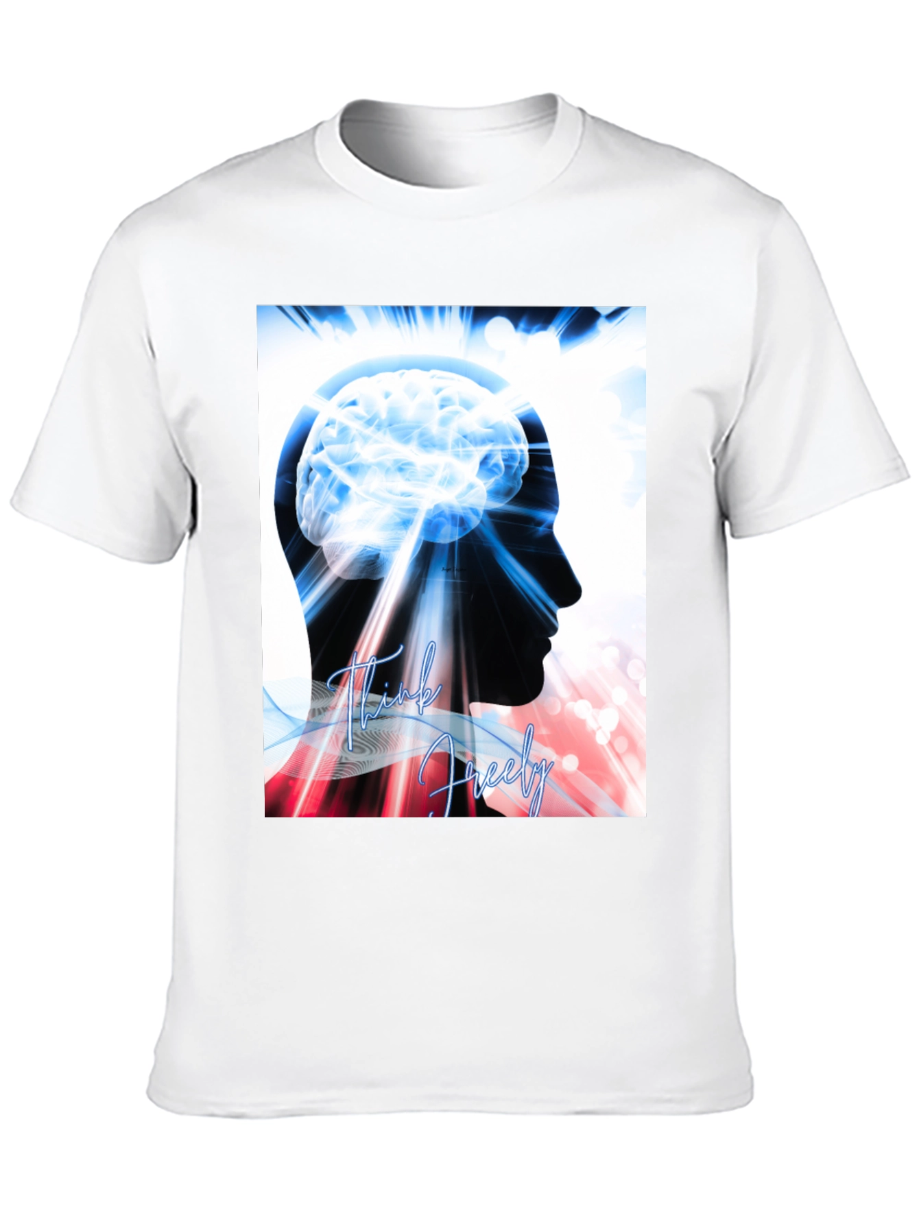 Think Freely Brain Graphic T-Shirt - Black