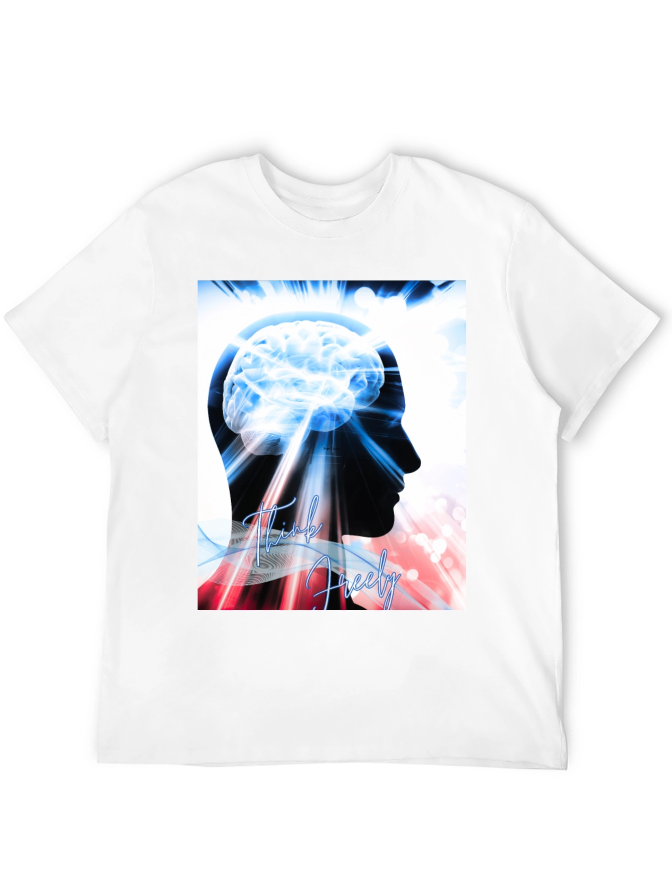 Think Freely Brain Graphic T-Shirt - Black