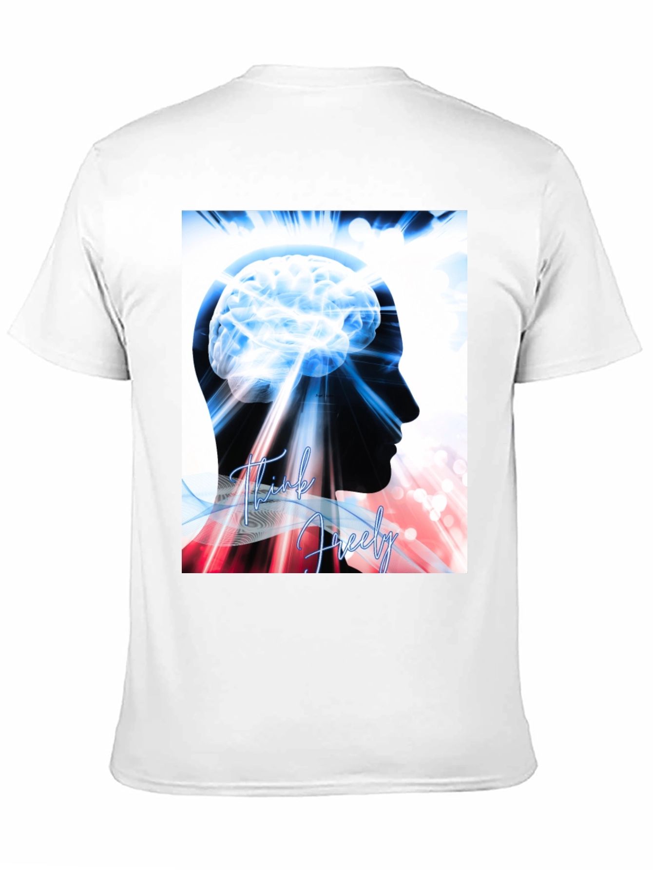Think Freely Brain Graphic T-Shirt - Black