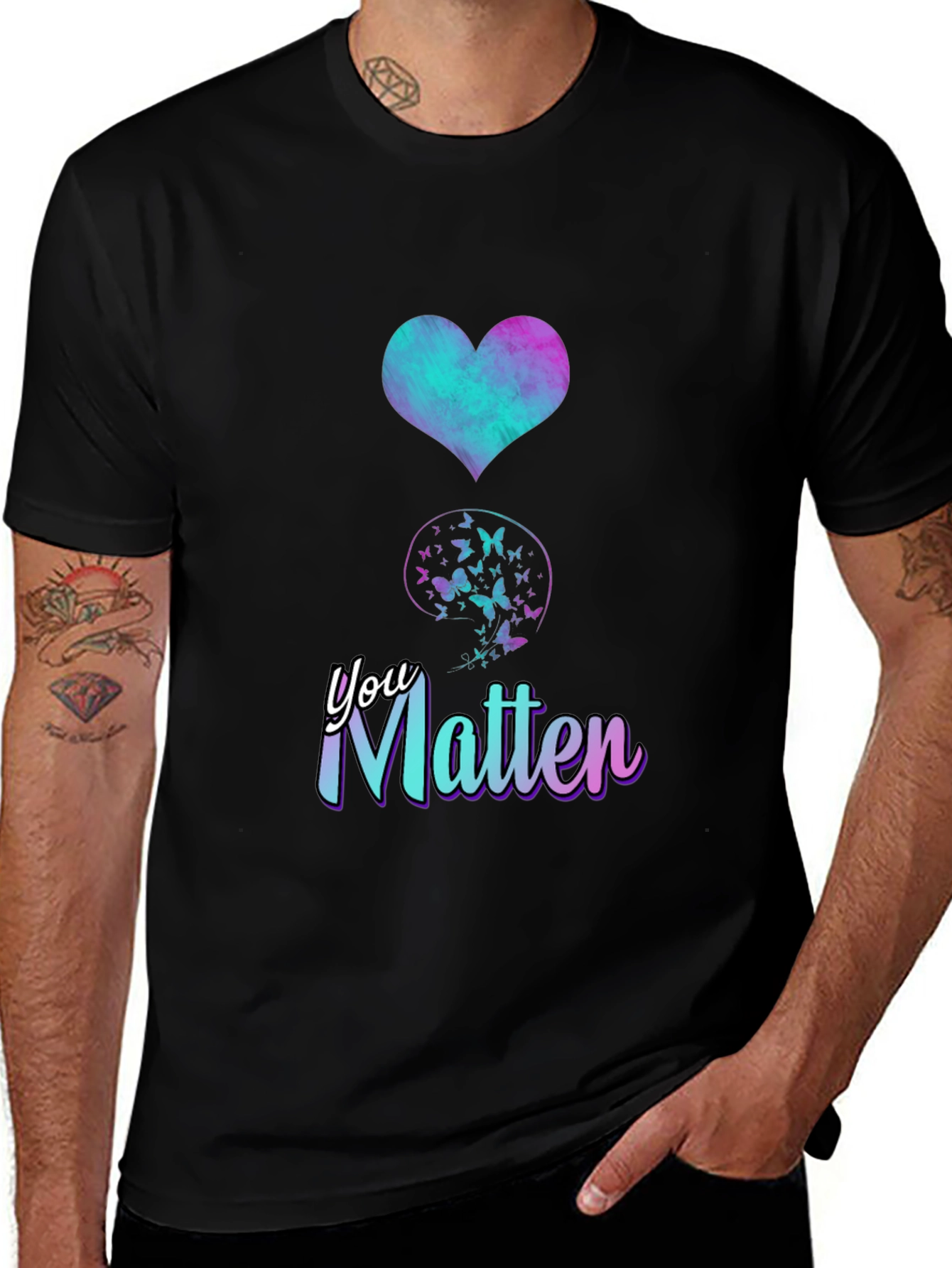 You Matter Butterfly Semicolon Heart Tee
