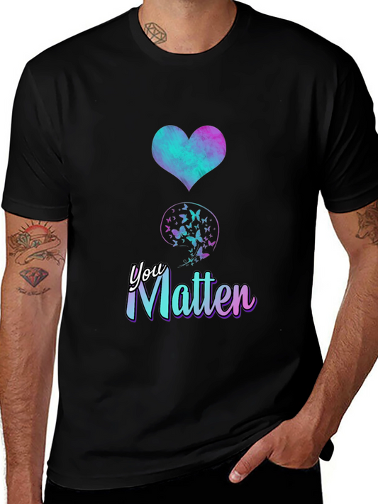 You Matter Butterfly Semicolon Heart Tee