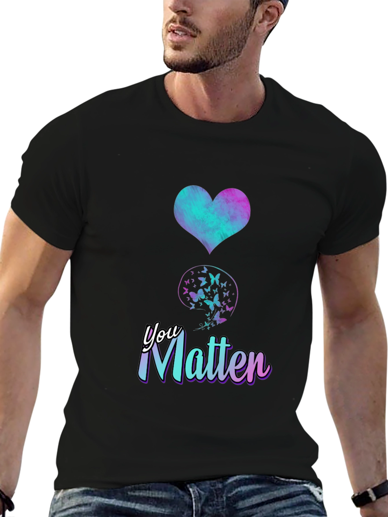 You Matter Butterfly Semicolon Heart Tee