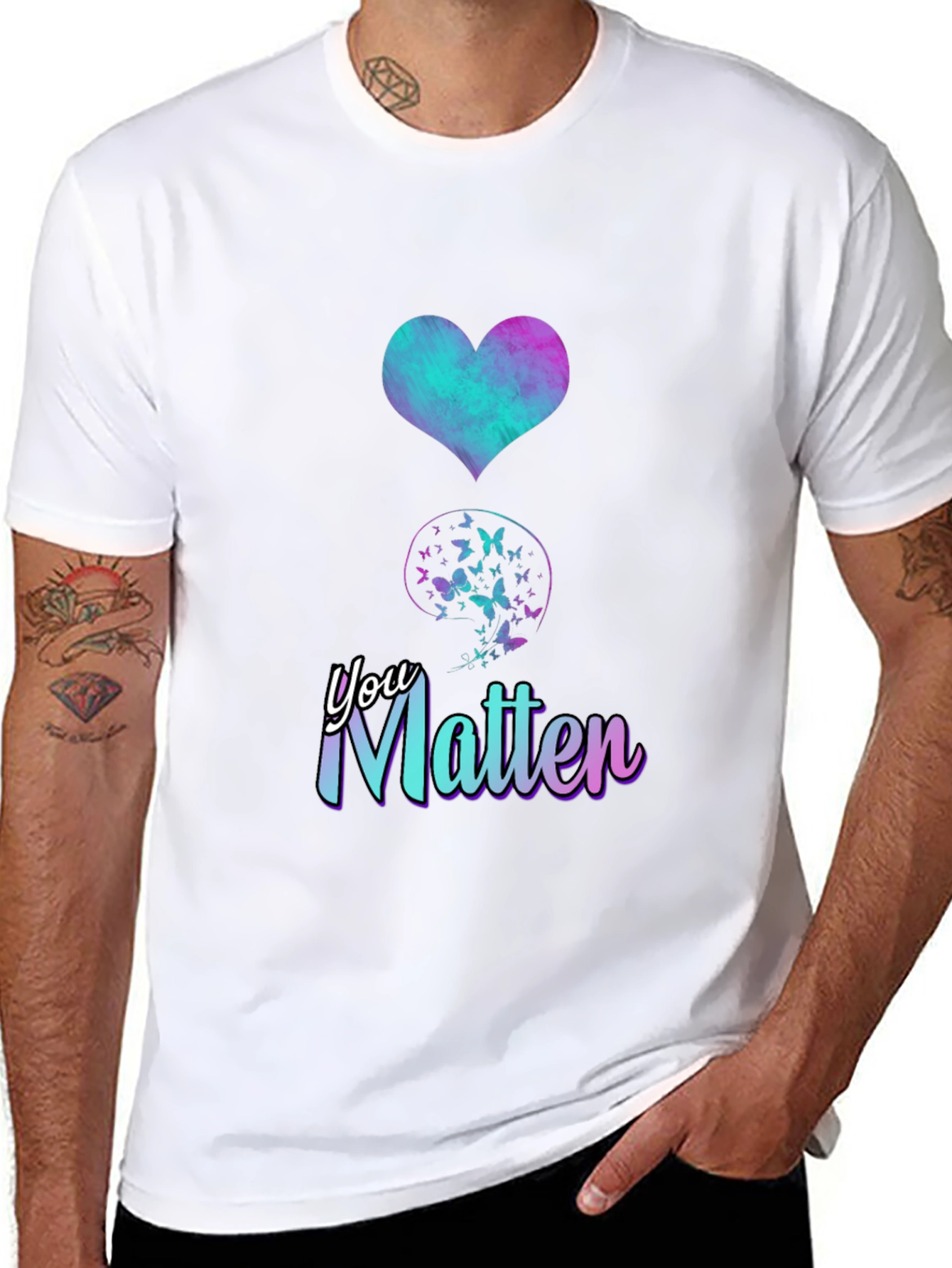 You Matter Butterfly Semicolon Heart Tee