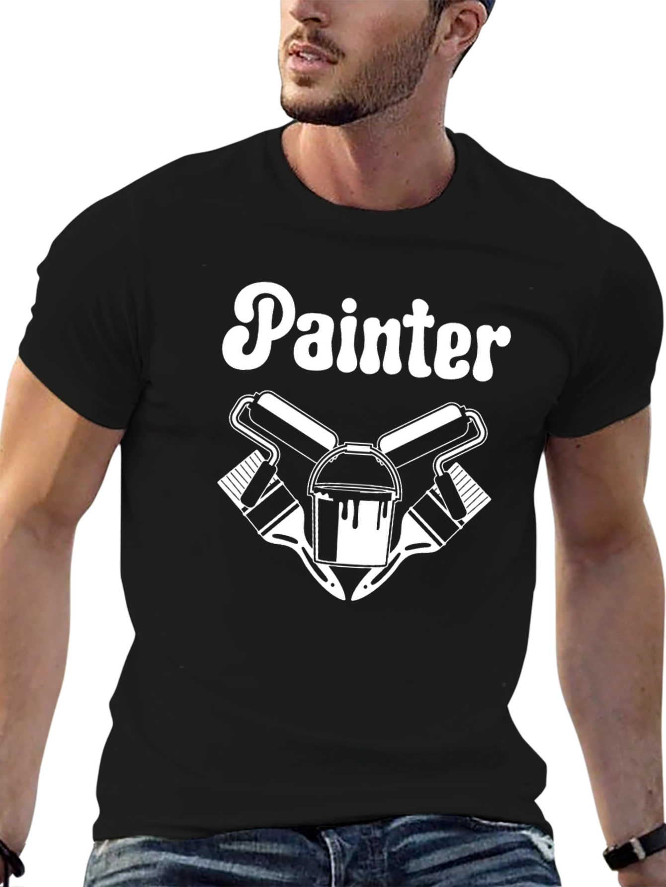 Painter T-Shirt: Paint Rollers and Brush