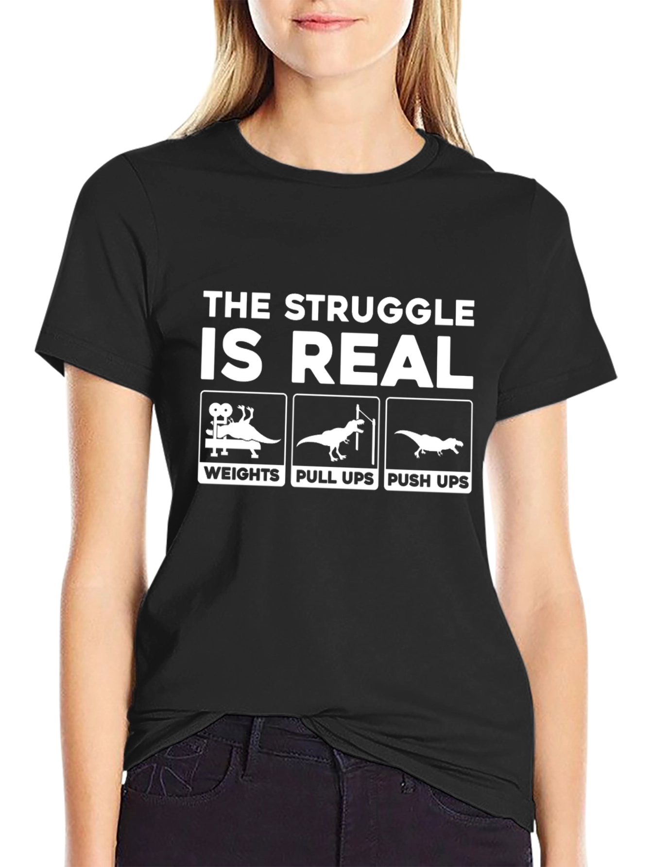 The Struggle Is Real Gym Dinosaur T-Shirt