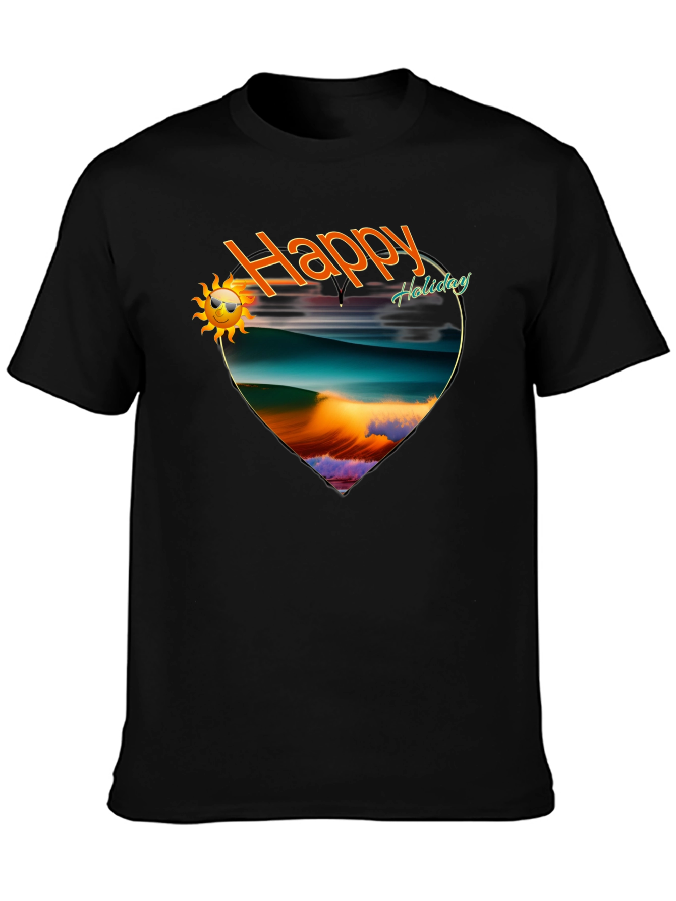 Happy Holiday Graphic Tee -  Beach Scene