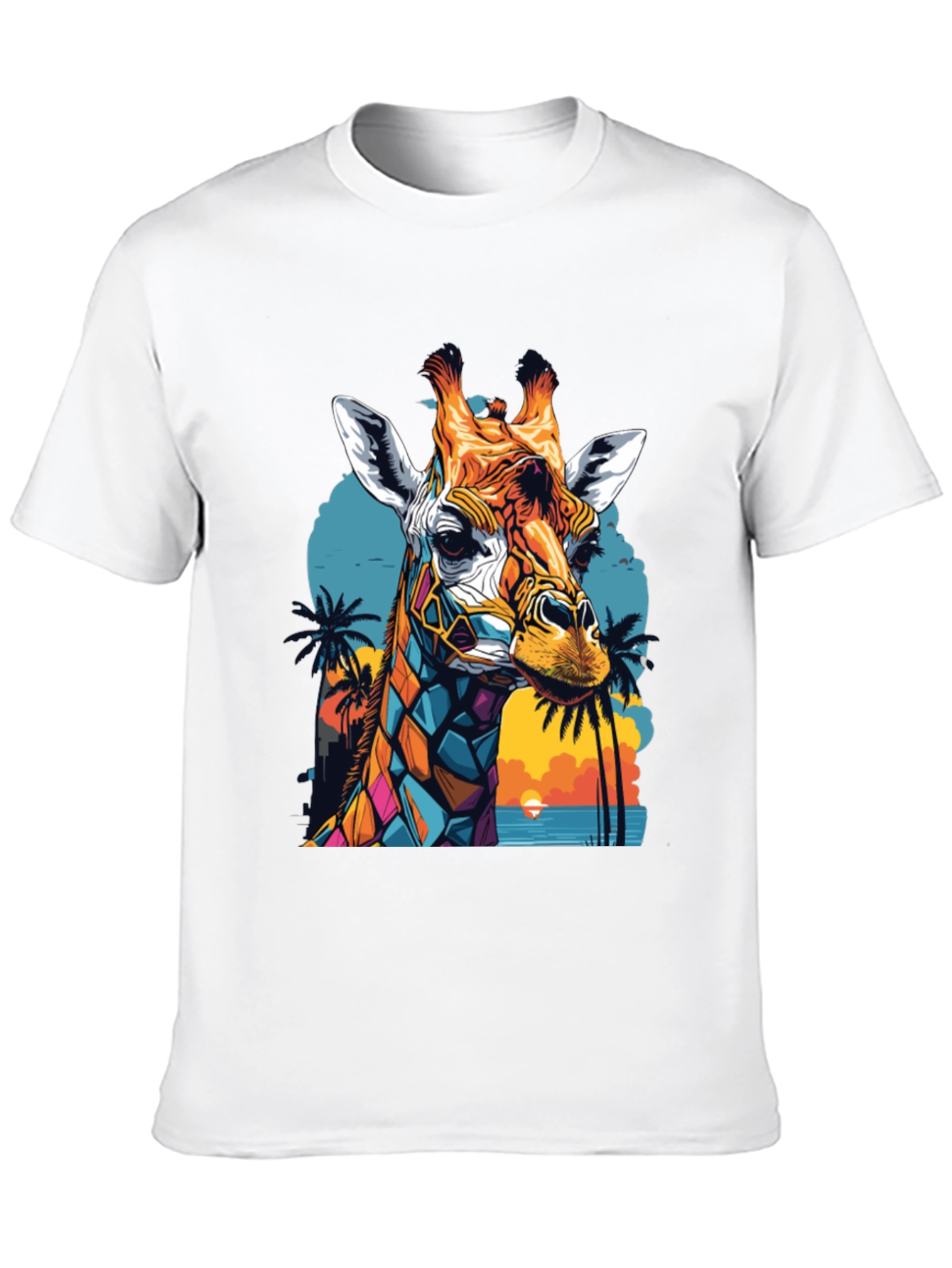 Colorful Giraffe Graphic Tee