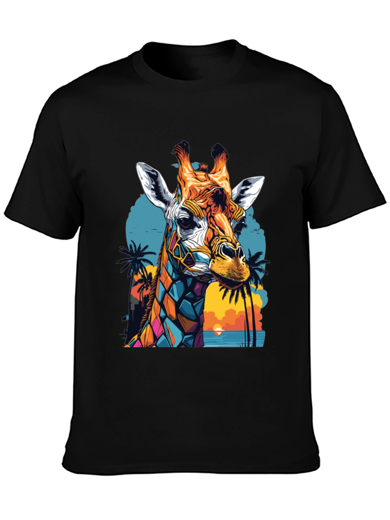 Colorful Giraffe Graphic Tee