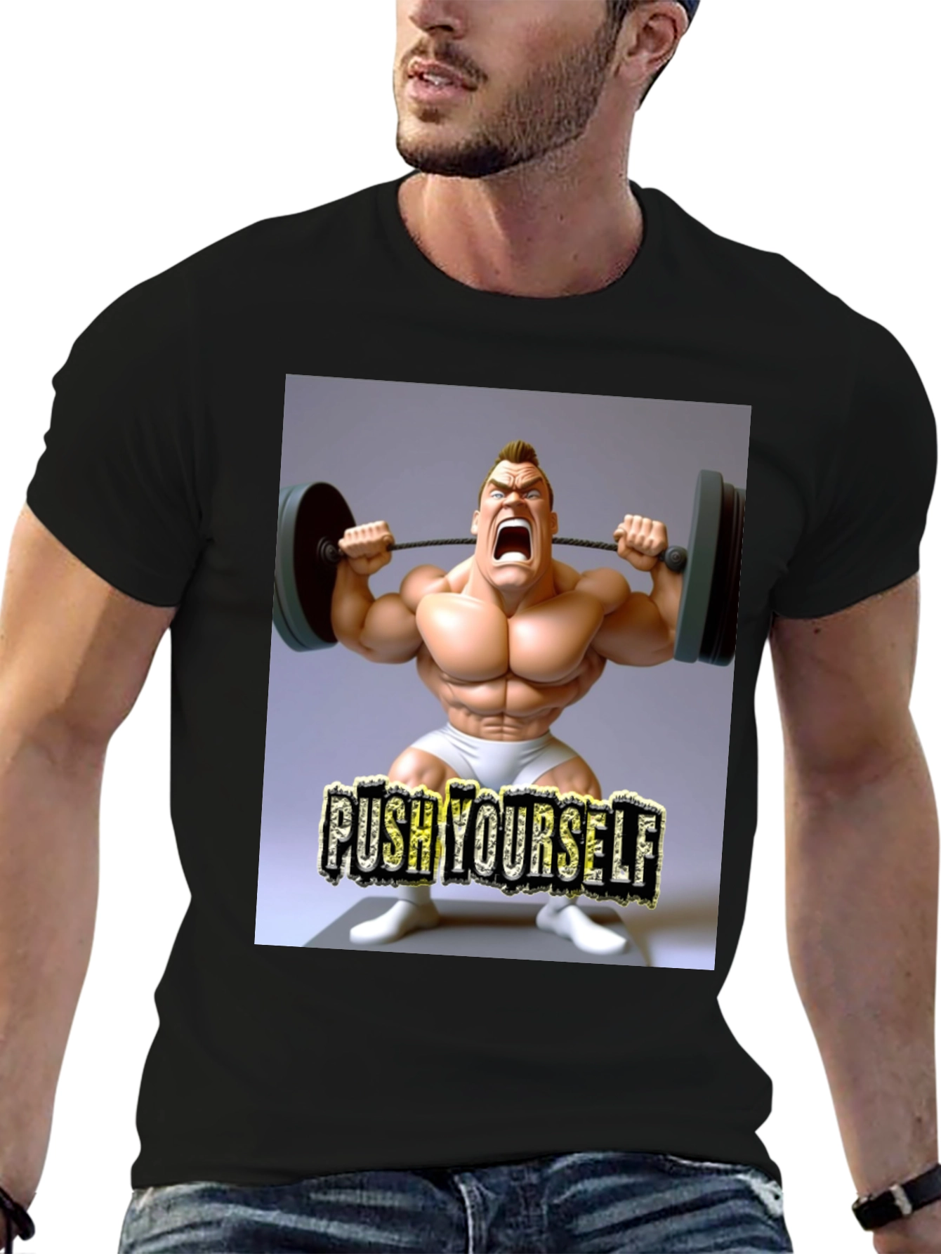 Push Yourself Gym Black T-Shirt