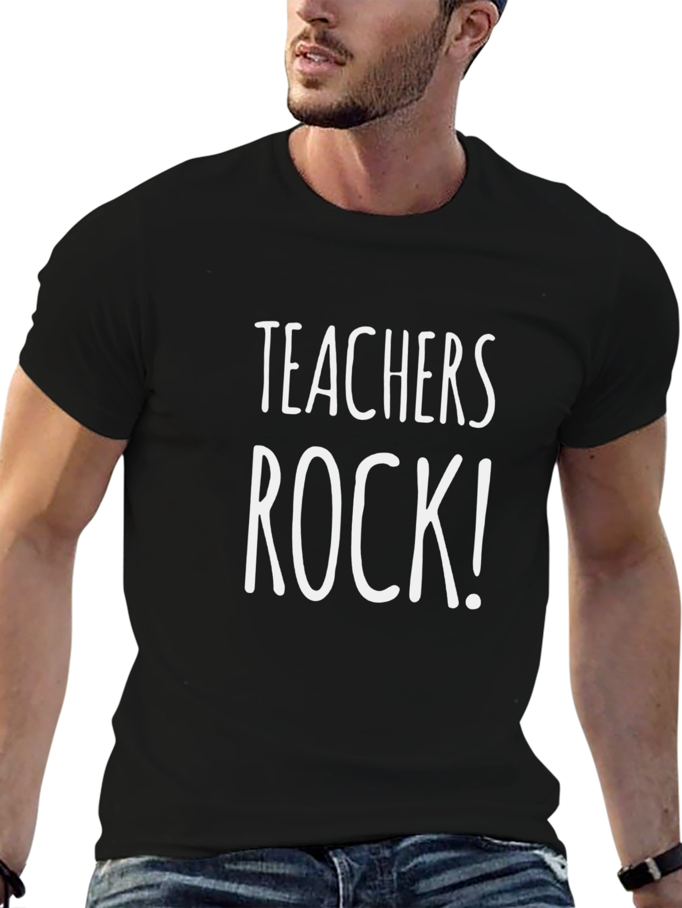 Teachers Rock! Graphic Tee - Black