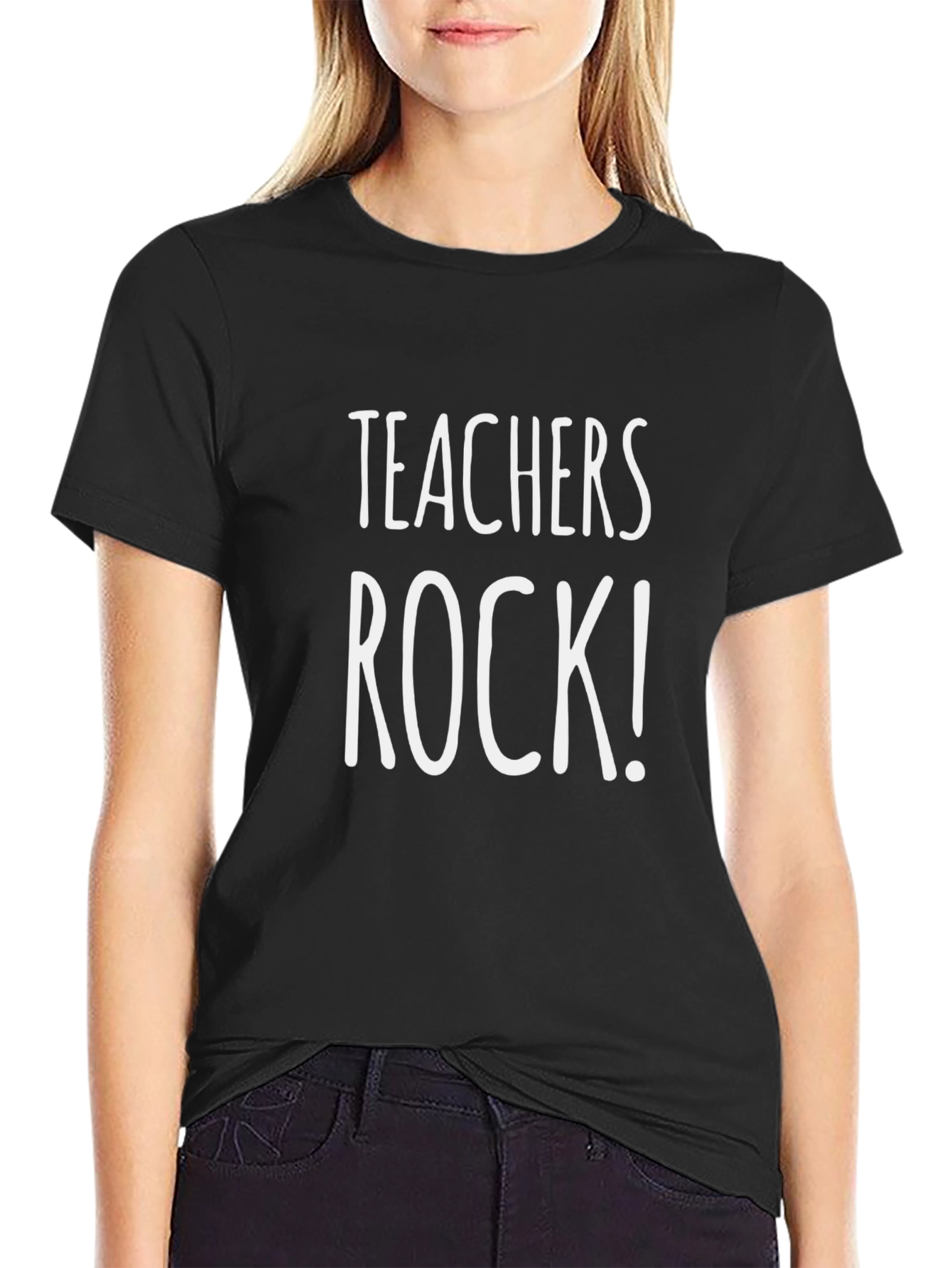 Teachers Rock! Graphic Tee - Black