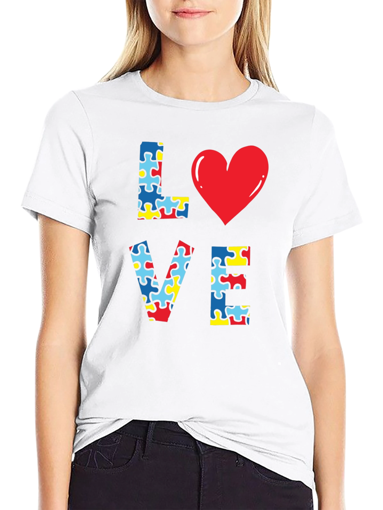 Autism Awareness Puzzle Heart Love T-Shirt