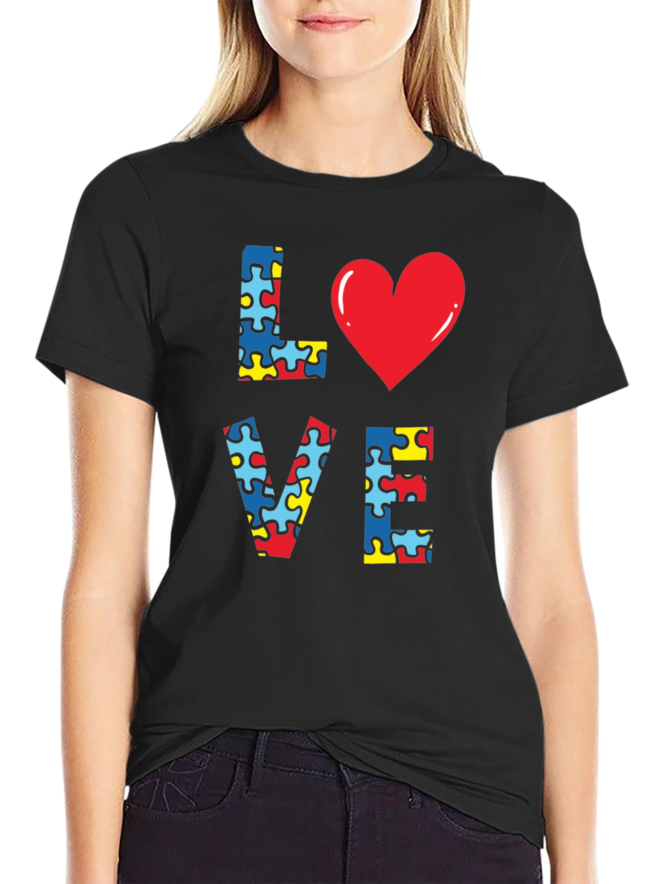 Autism Awareness Puzzle Heart Love T-Shirt