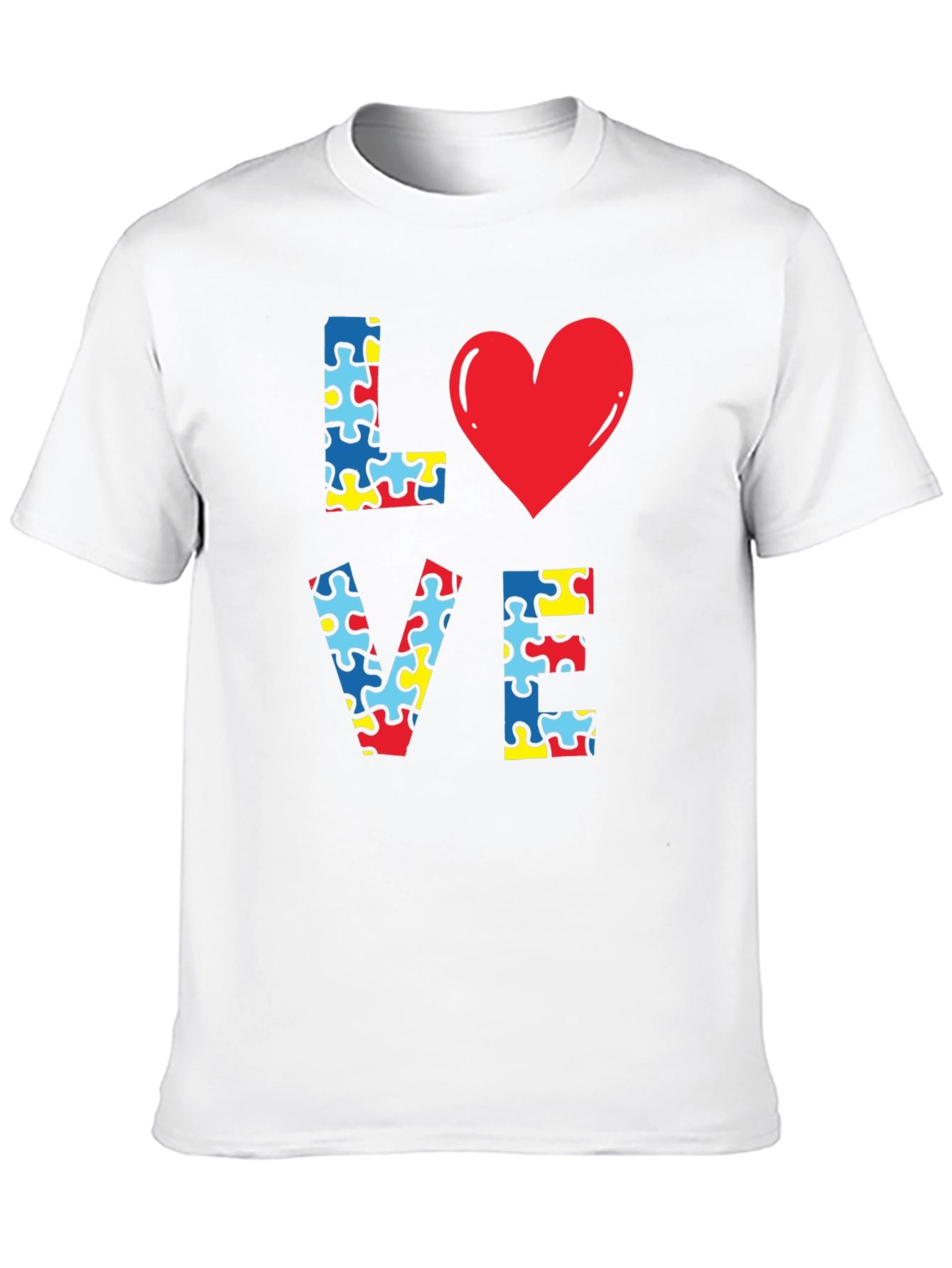 Autism Awareness Puzzle Heart Love T-Shirt