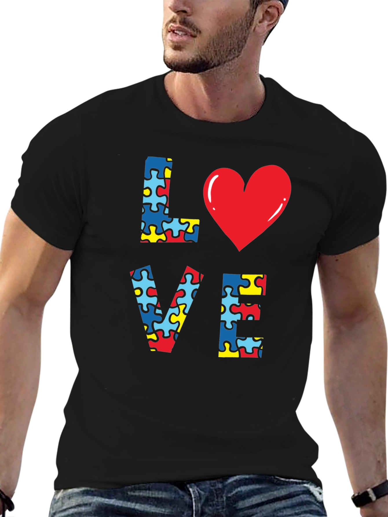 Autism Awareness Puzzle Heart Love T-Shirt