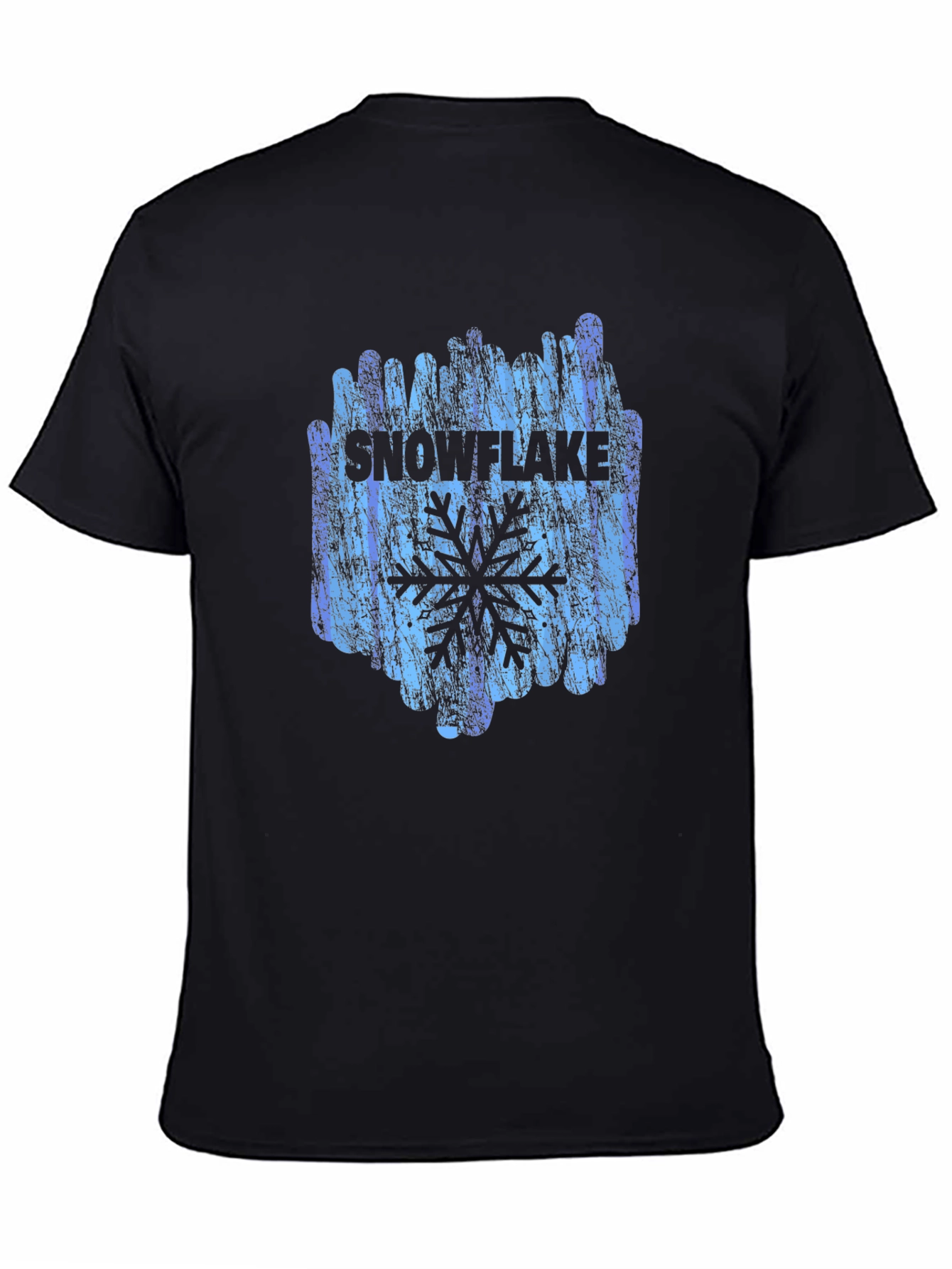 Snowflake Graphic Print Black T-Shirt